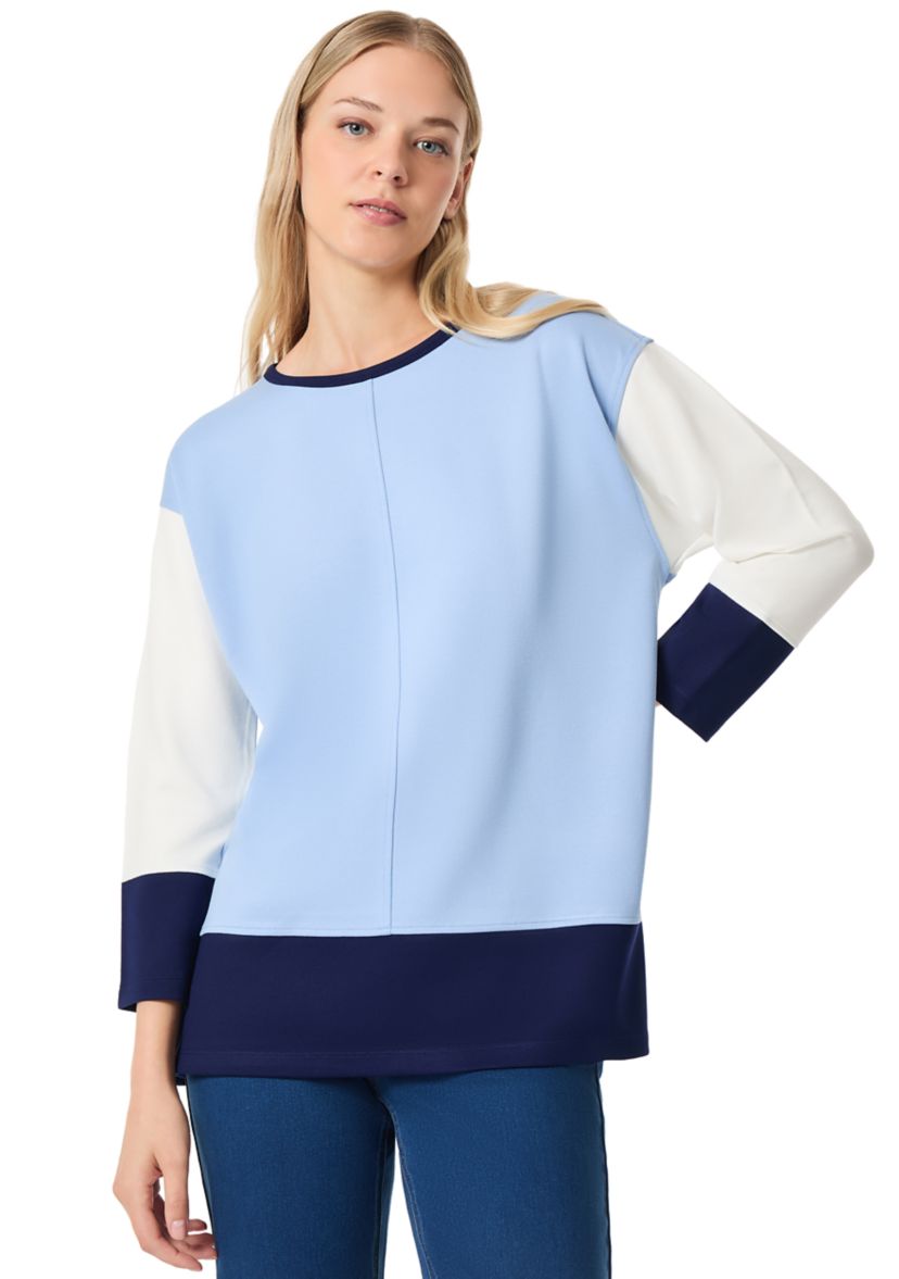 Womens Long Sleeve Color Block Serenity Knit Sweater