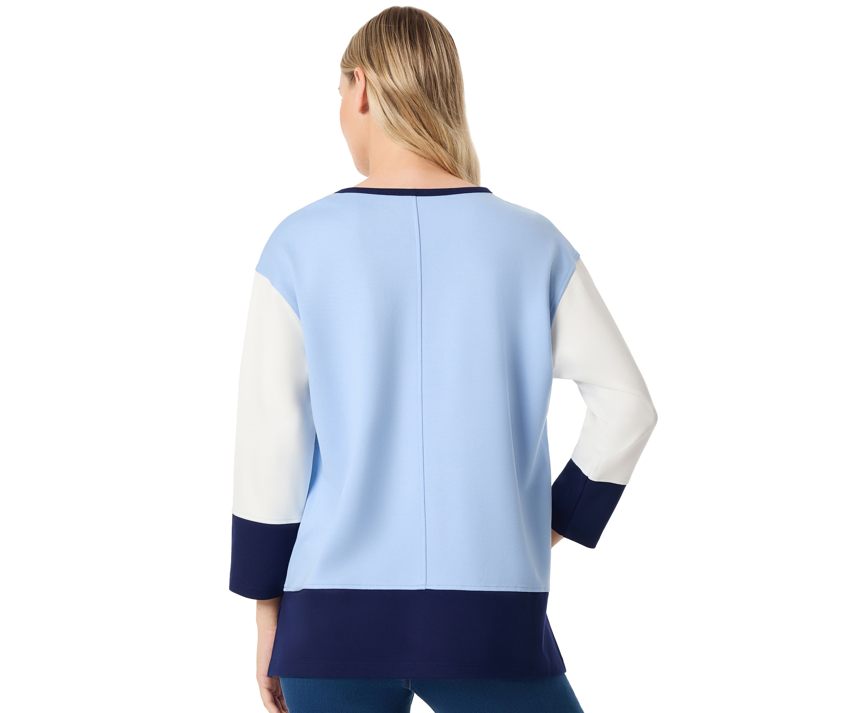 Womens Long Sleeve Color Block Serenity Knit Sweater
