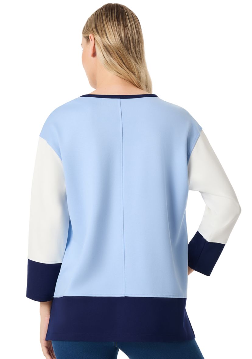 Womens Long Sleeve Color Block Serenity Knit Sweater