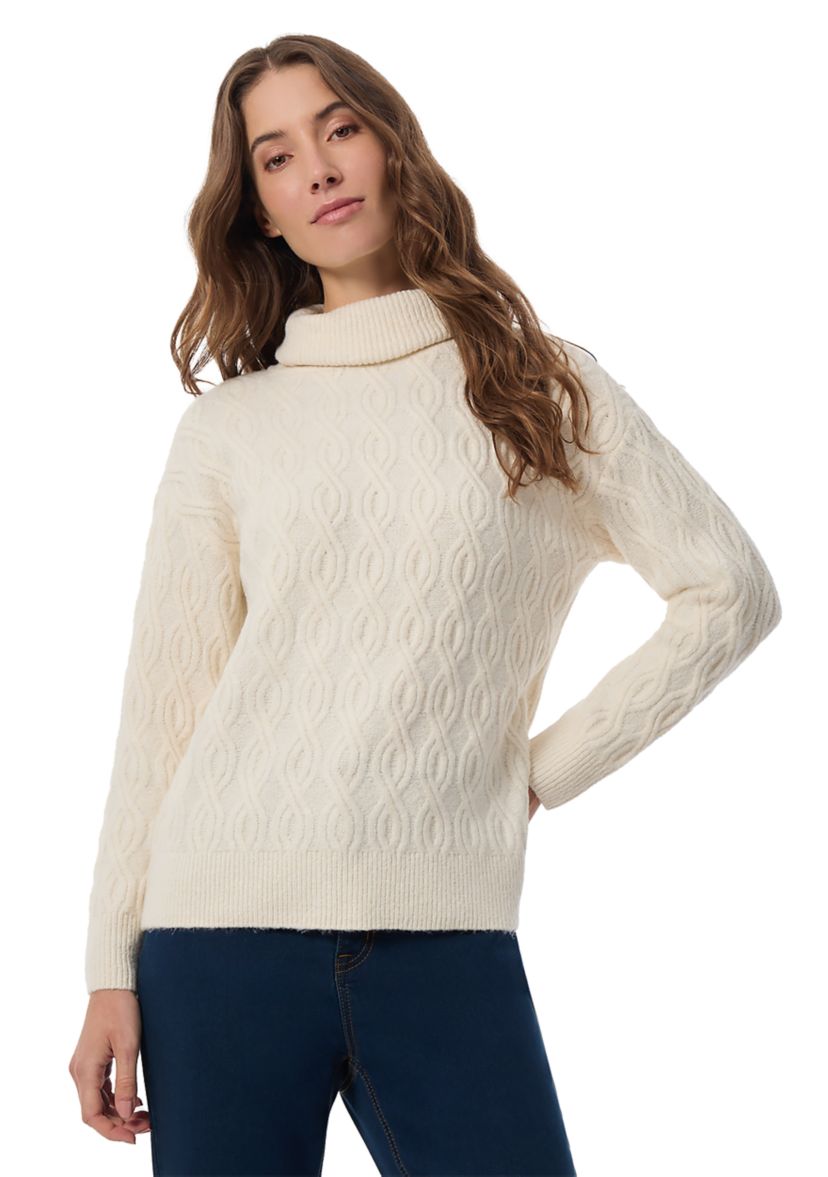 Womens Long Sleeve Twist Ribbed Turtleneck Sweater 