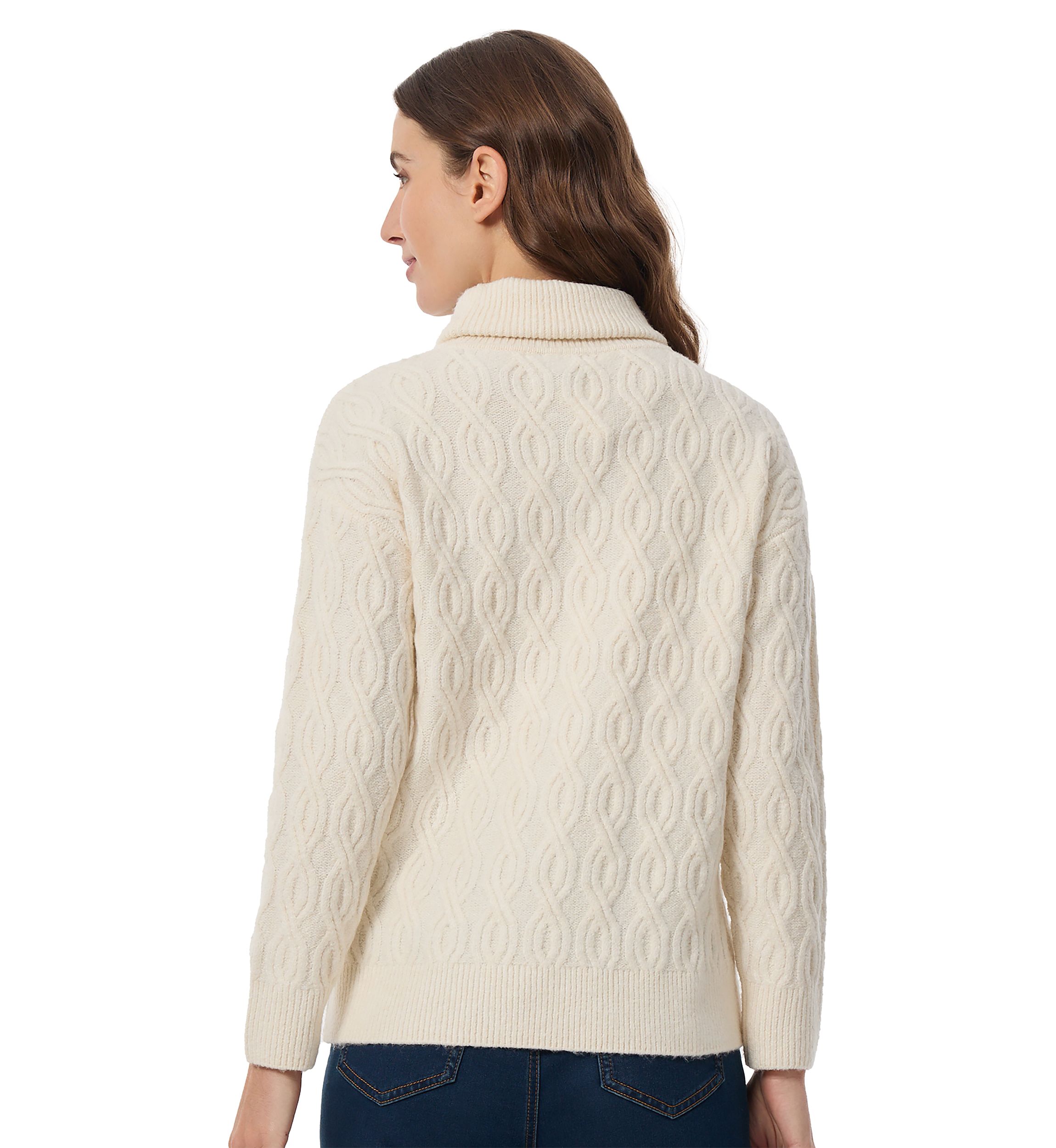 Womens Long Sleeve Twist Ribbed Turtleneck Sweater 