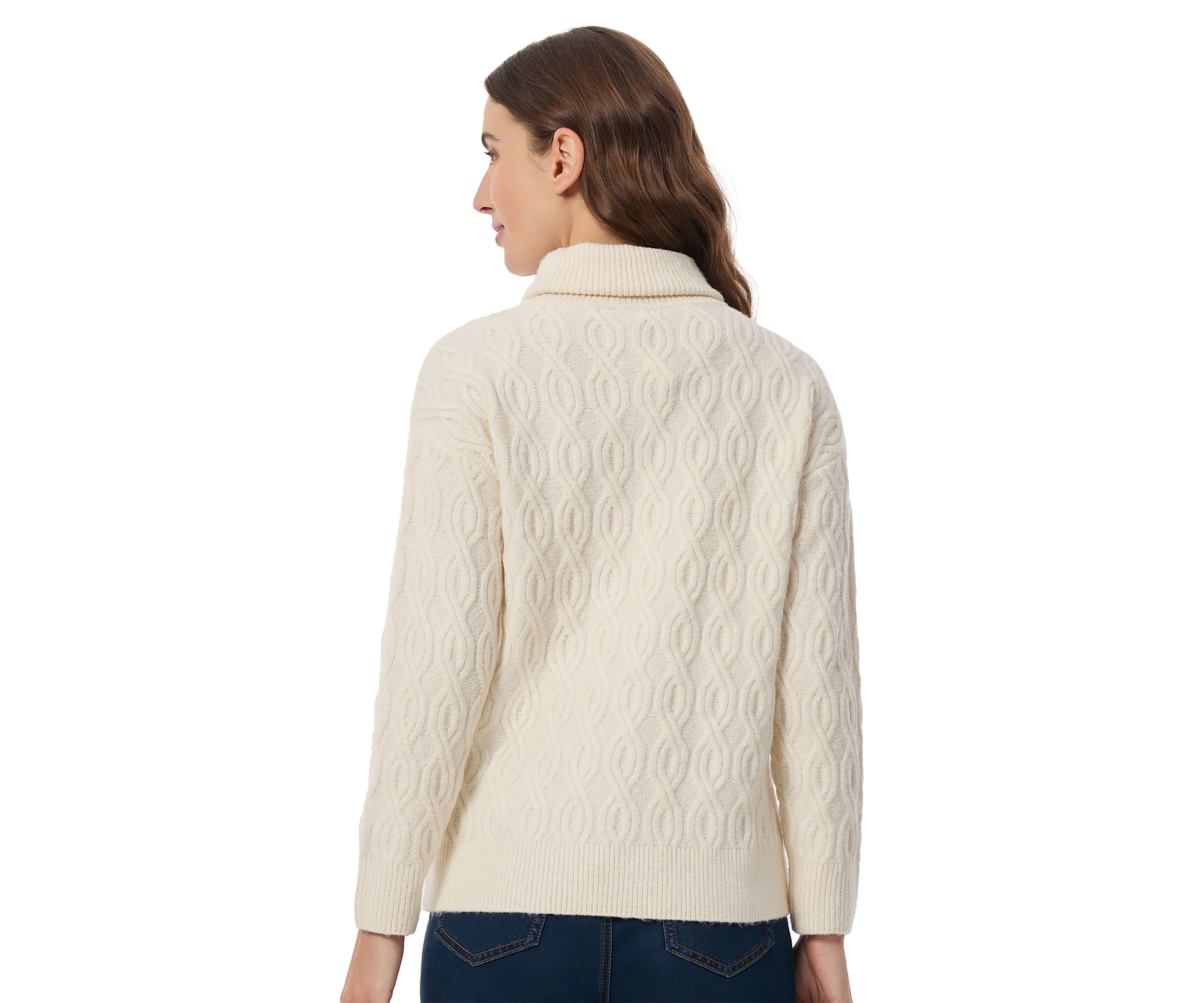 Womens Long Sleeve Twist Ribbed Turtleneck Sweater 