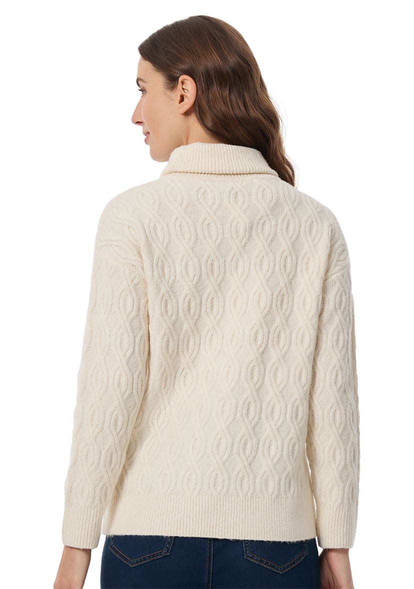 Womens Long Sleeve Twist Ribbed Turtleneck Sweater 