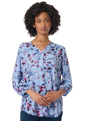 JONES NEW YORK Women's Petite 3/4 Sleeve Kelly Blouse