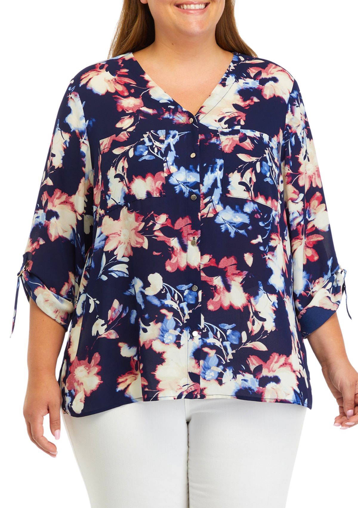 Womens Long Sleeve Collarless Tunic