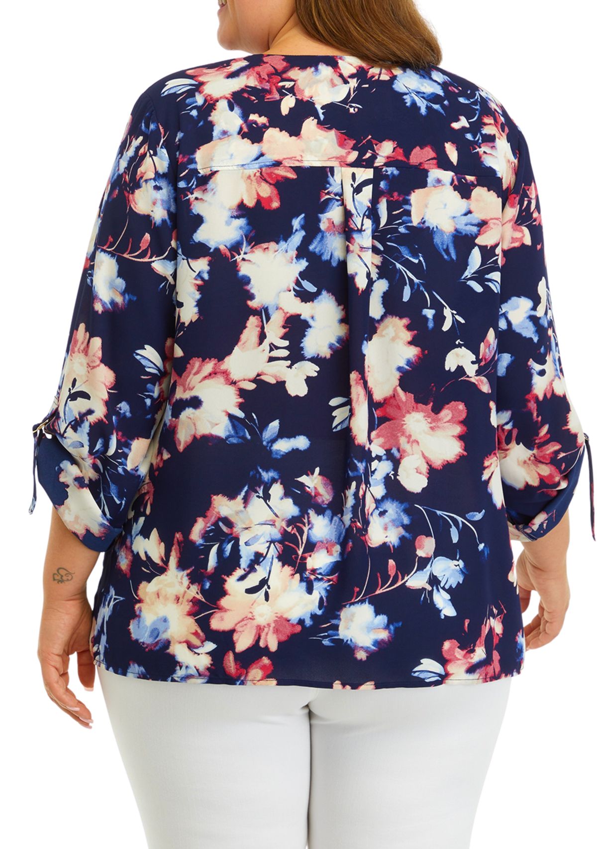 Womens Long Sleeve Collarless Tunic