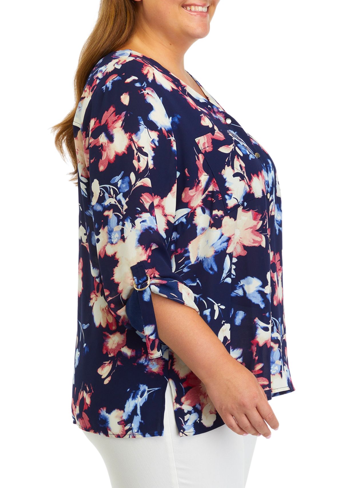 Womens Long Sleeve Collarless Tunic