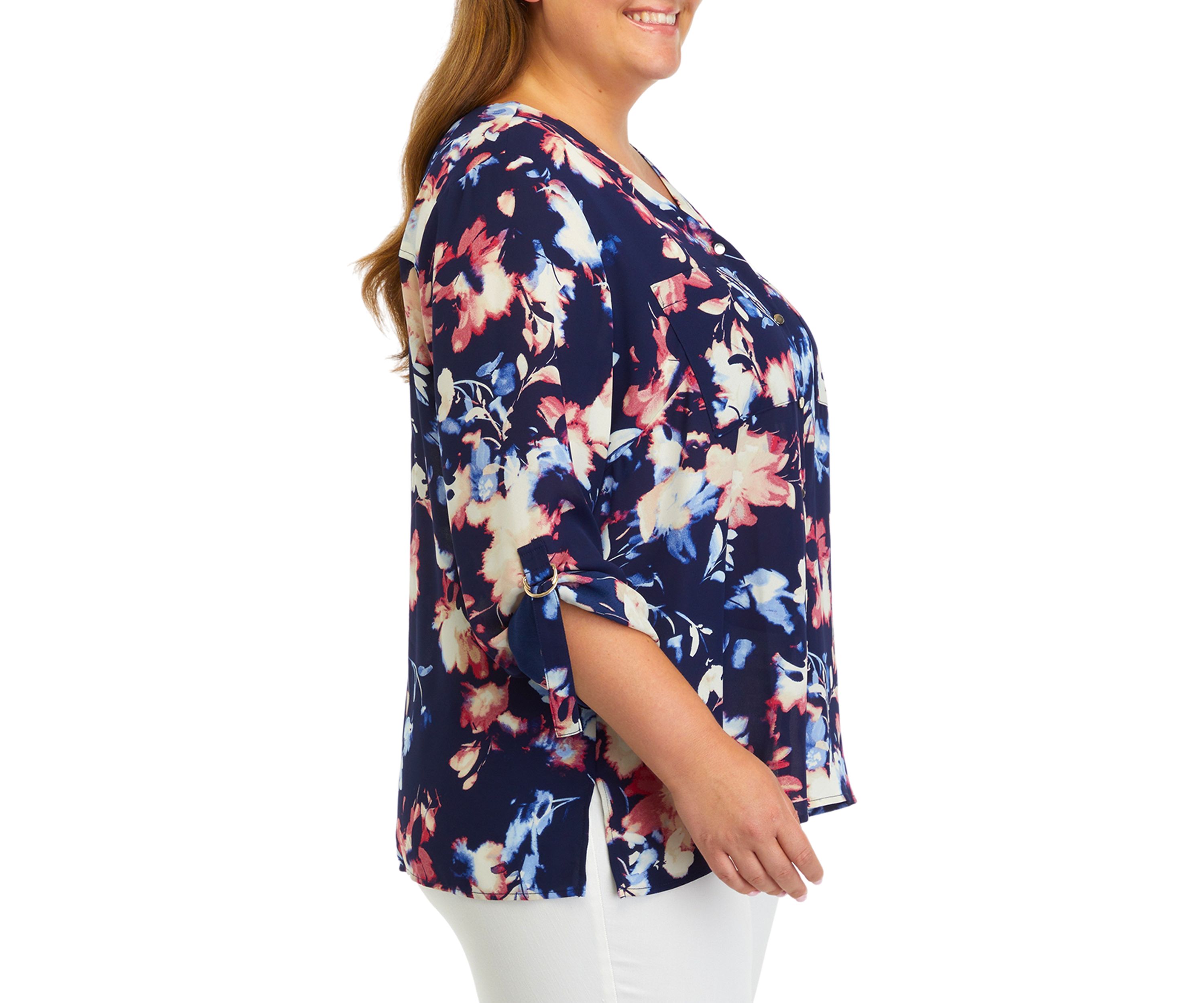 Womens Long Sleeve Collarless Tunic
