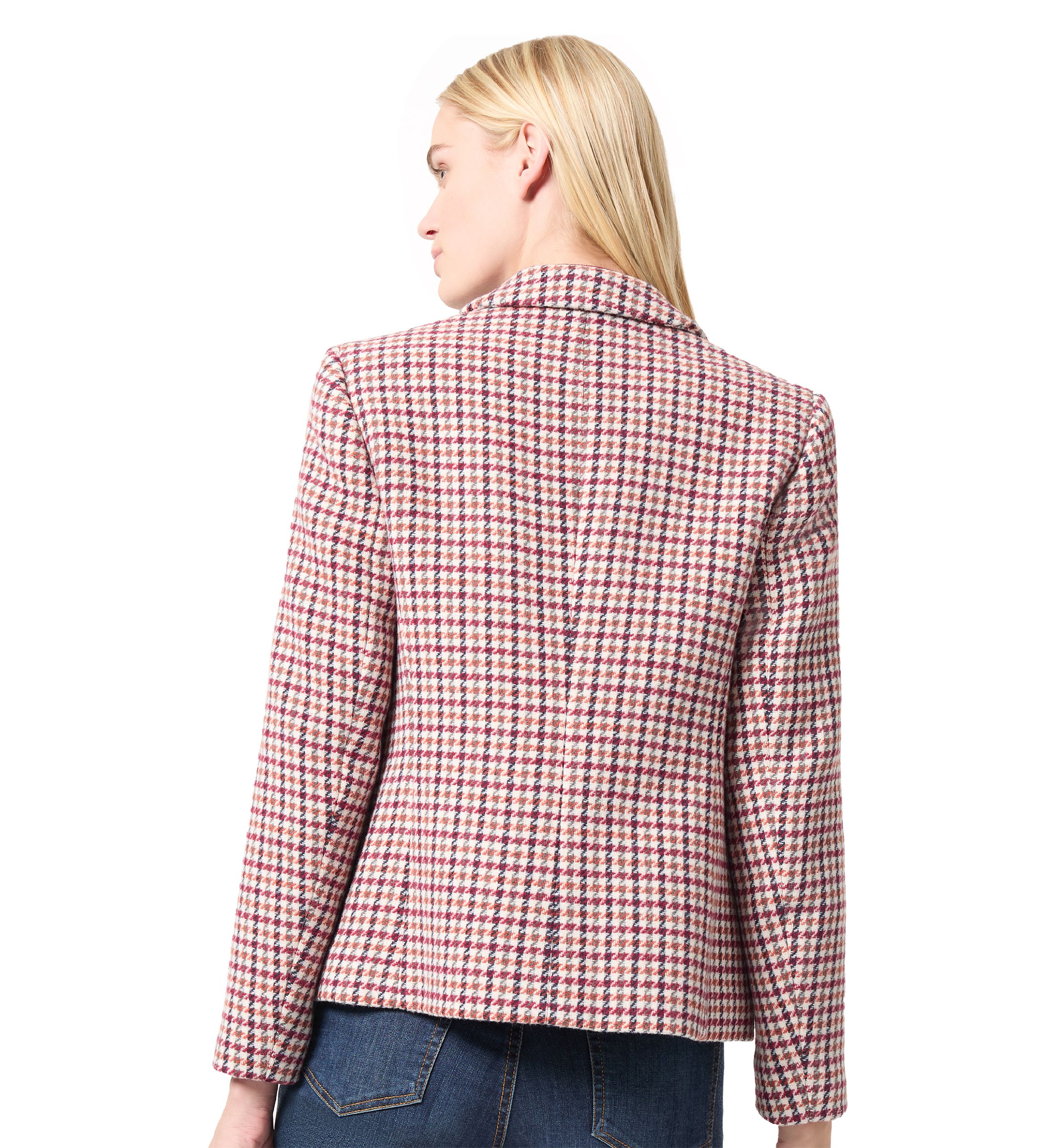 Womens Faux Double Breasted Tweed Jacket