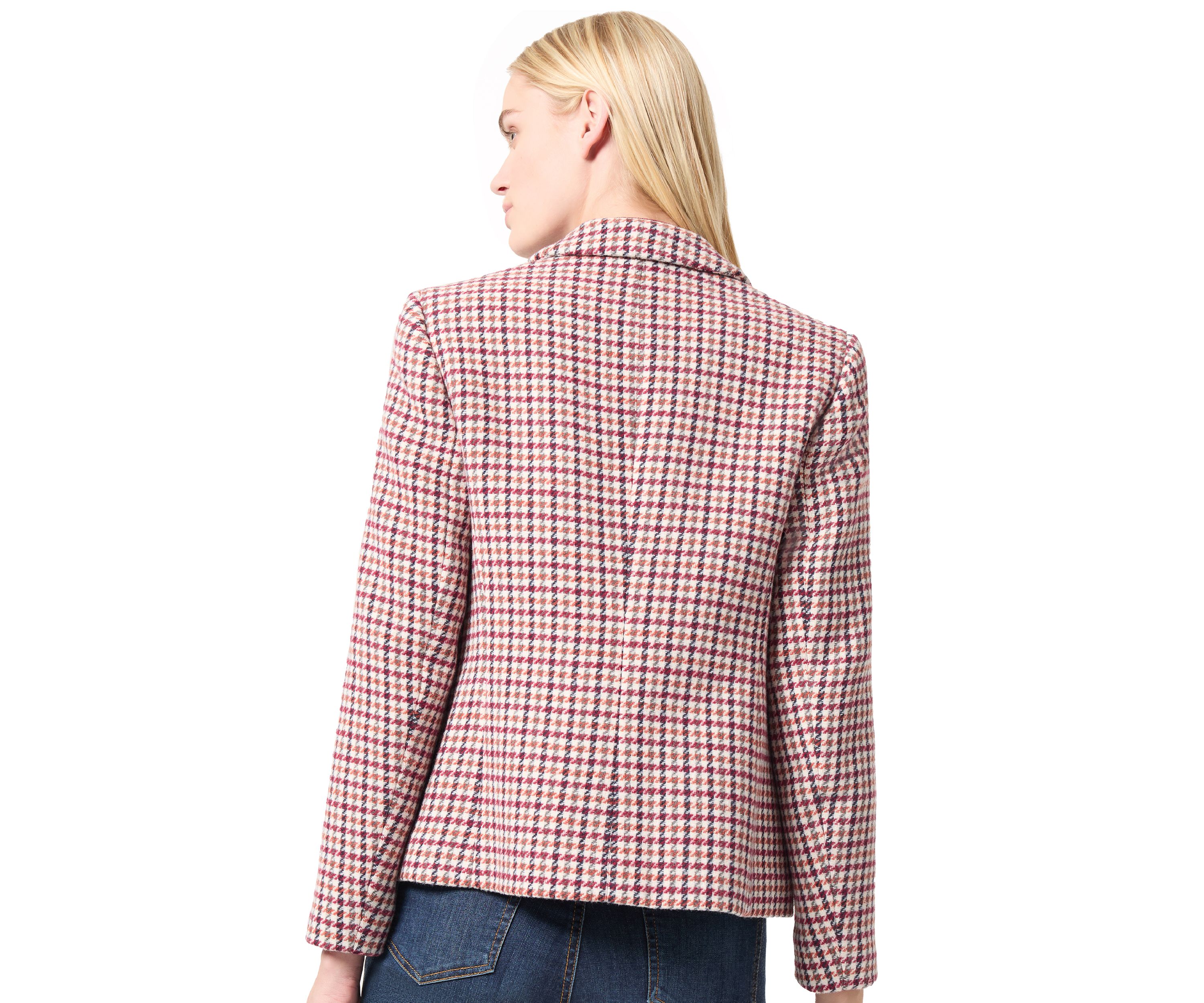 Petite Faux Double Breasted Tweed Jacket
