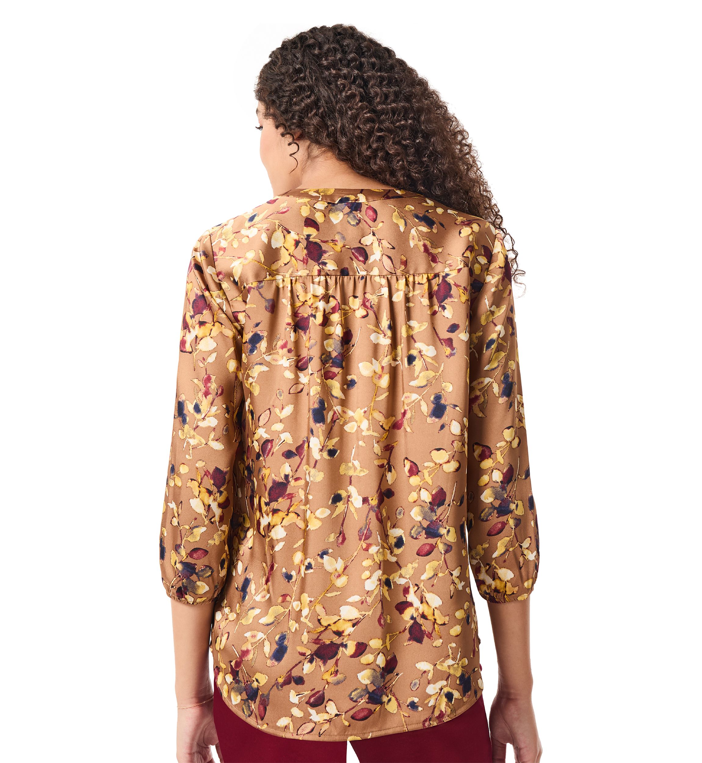 Womens 3/4 Sleeve Printed Kelly Blouse 