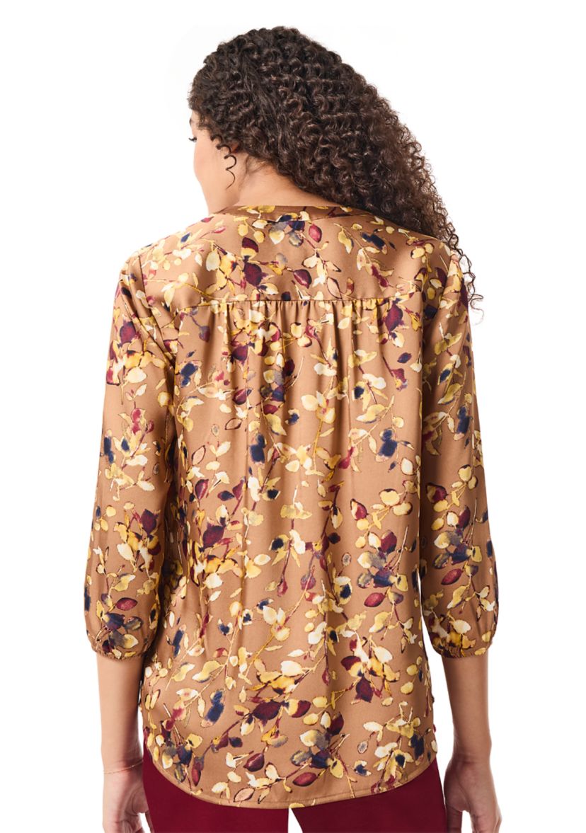 Womens 3/4 Sleeve Printed Kelly Blouse 