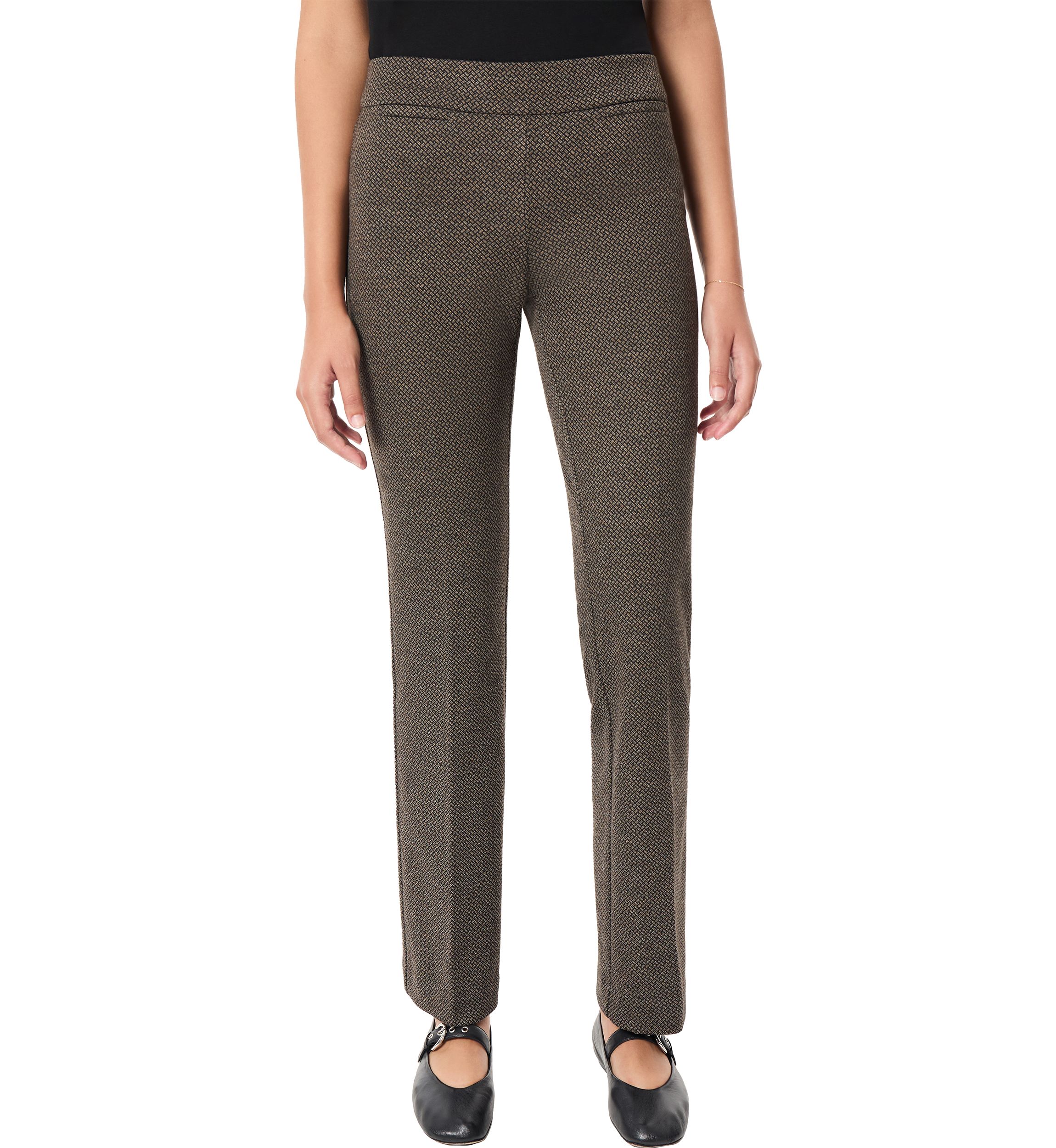 Womens Bootleg Jacquard Printed Pants 