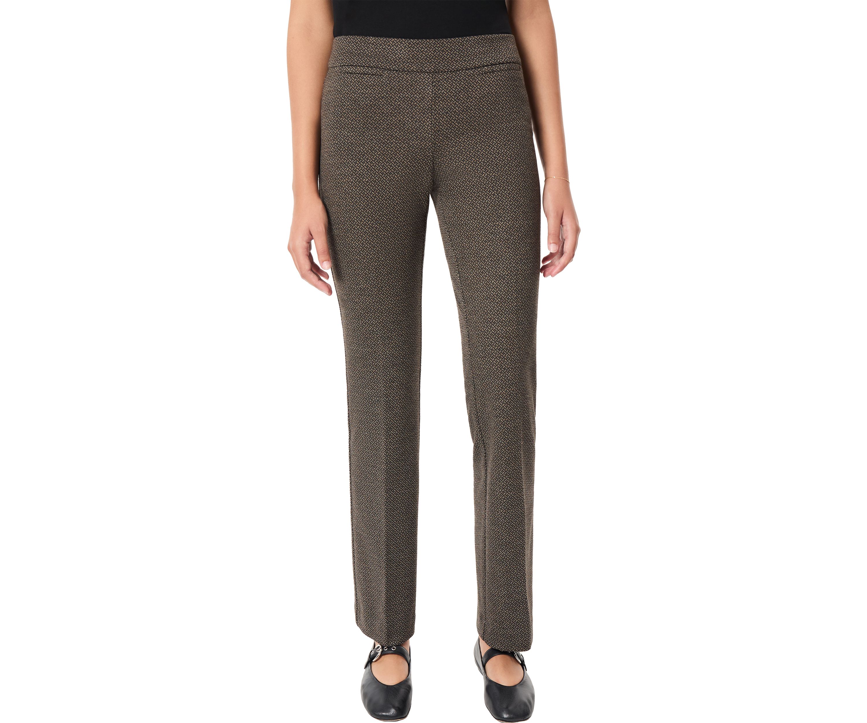 Womens Bootleg Jacquard Printed Pants 