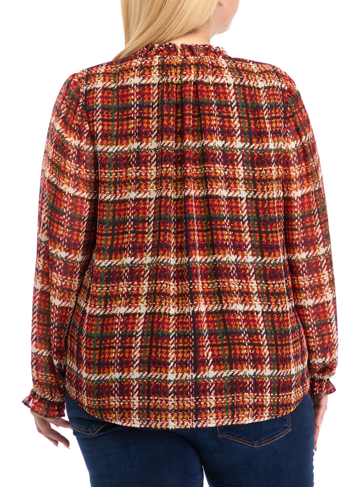 Plus Size Long Sleeve Raglan Peasant Blouse