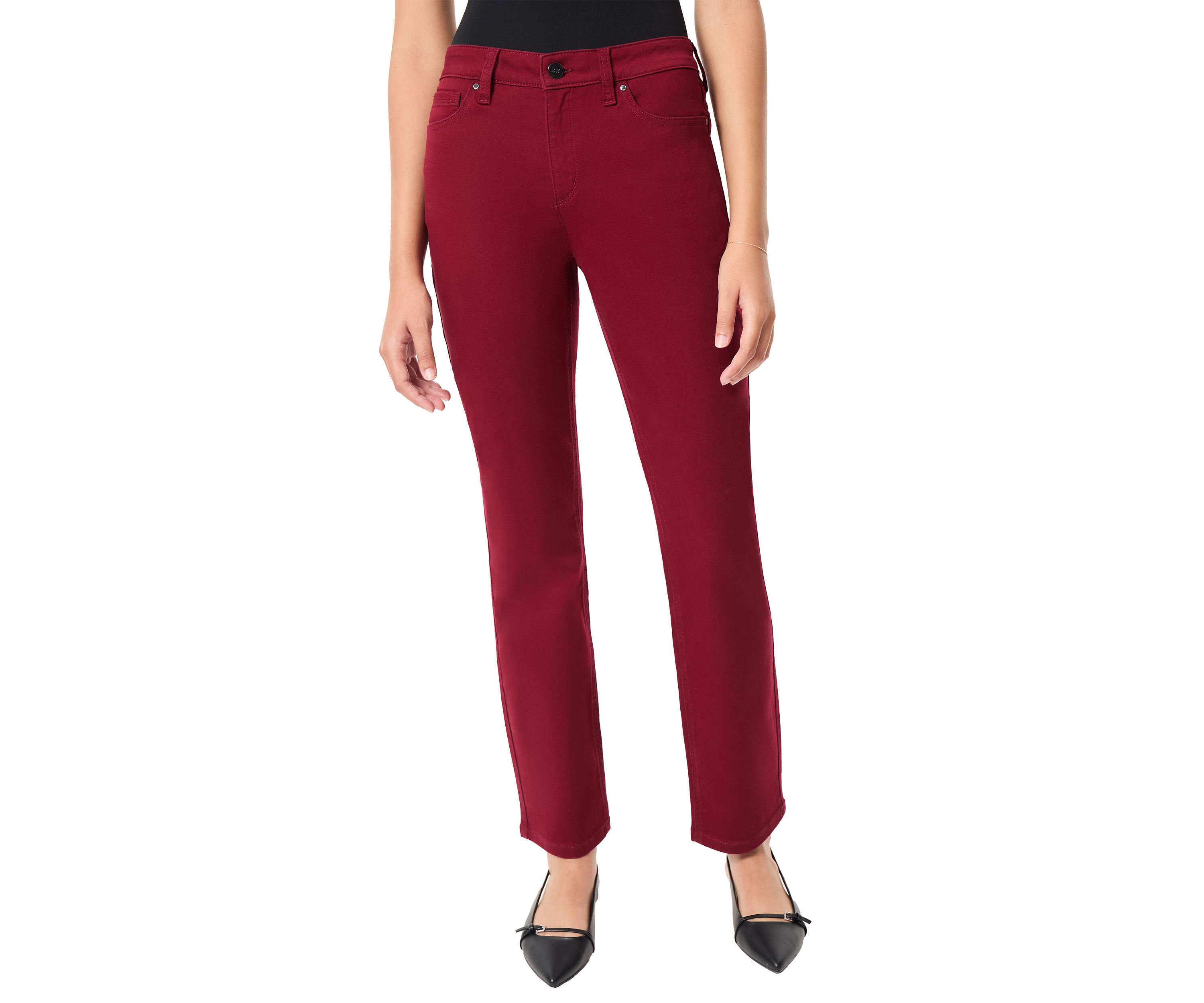 Petite Lexington Straight Colored Pants