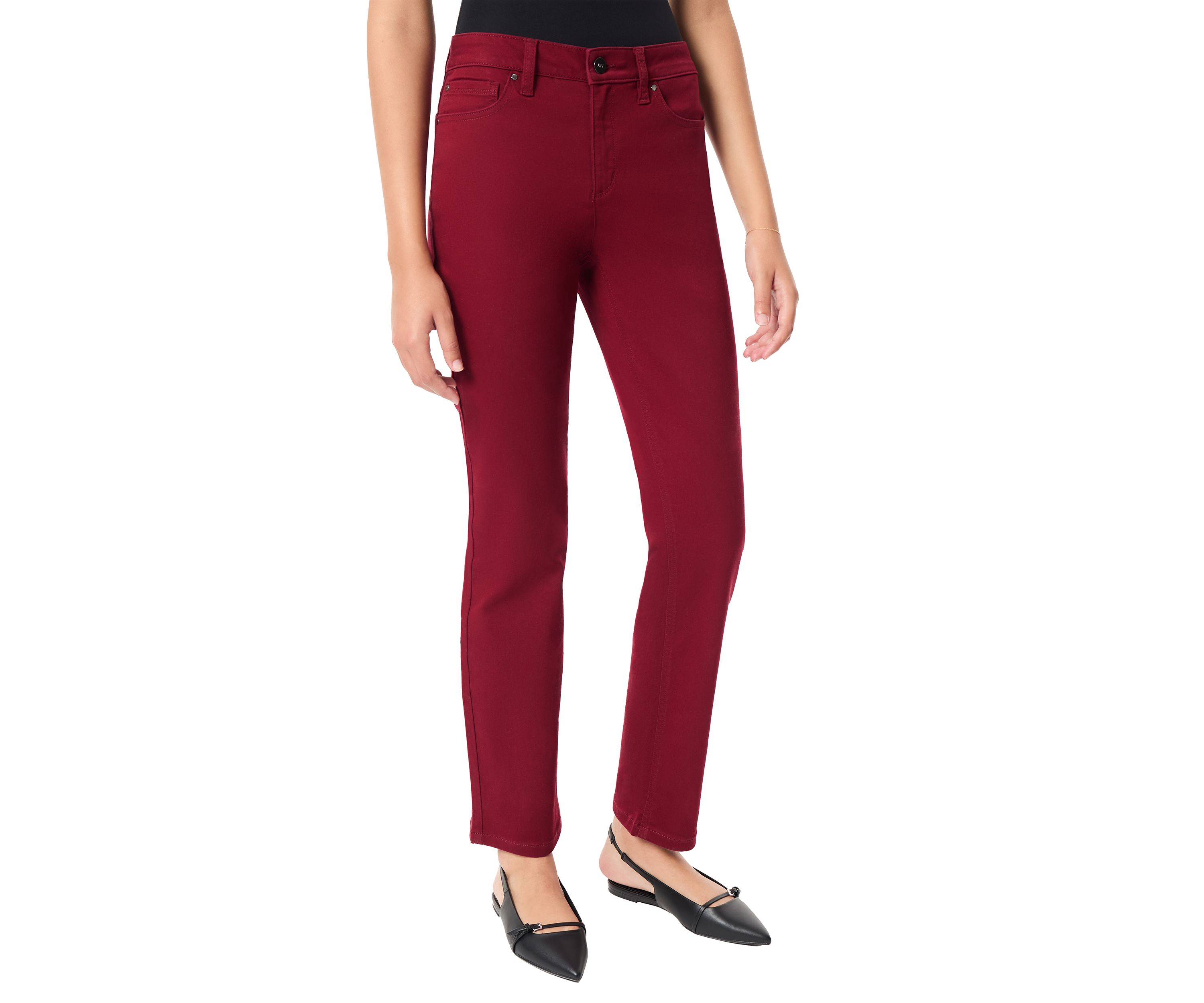 Petite Lexington Straight Colored Pants