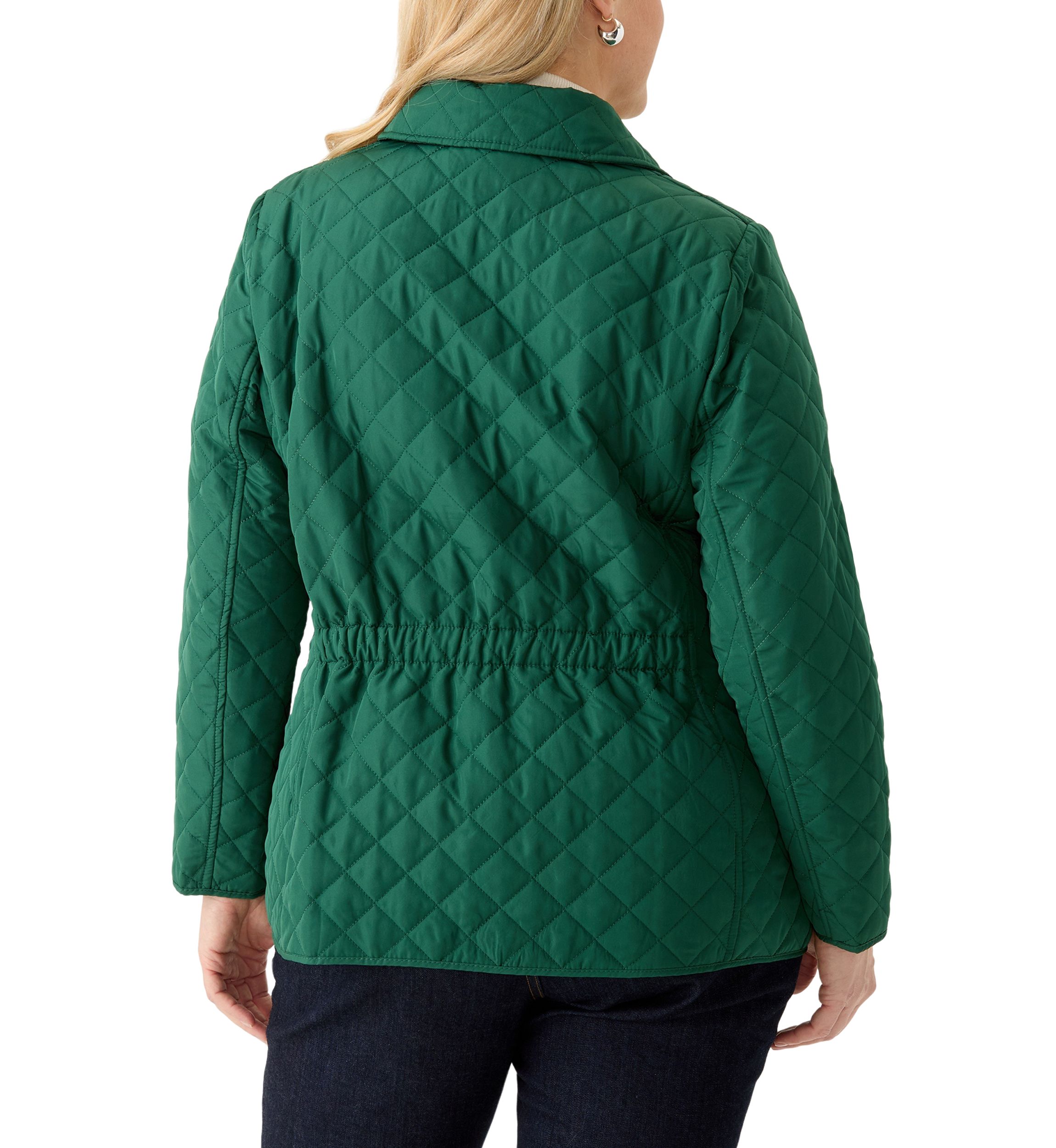 Plus Size 5 Button Quilted Jacket