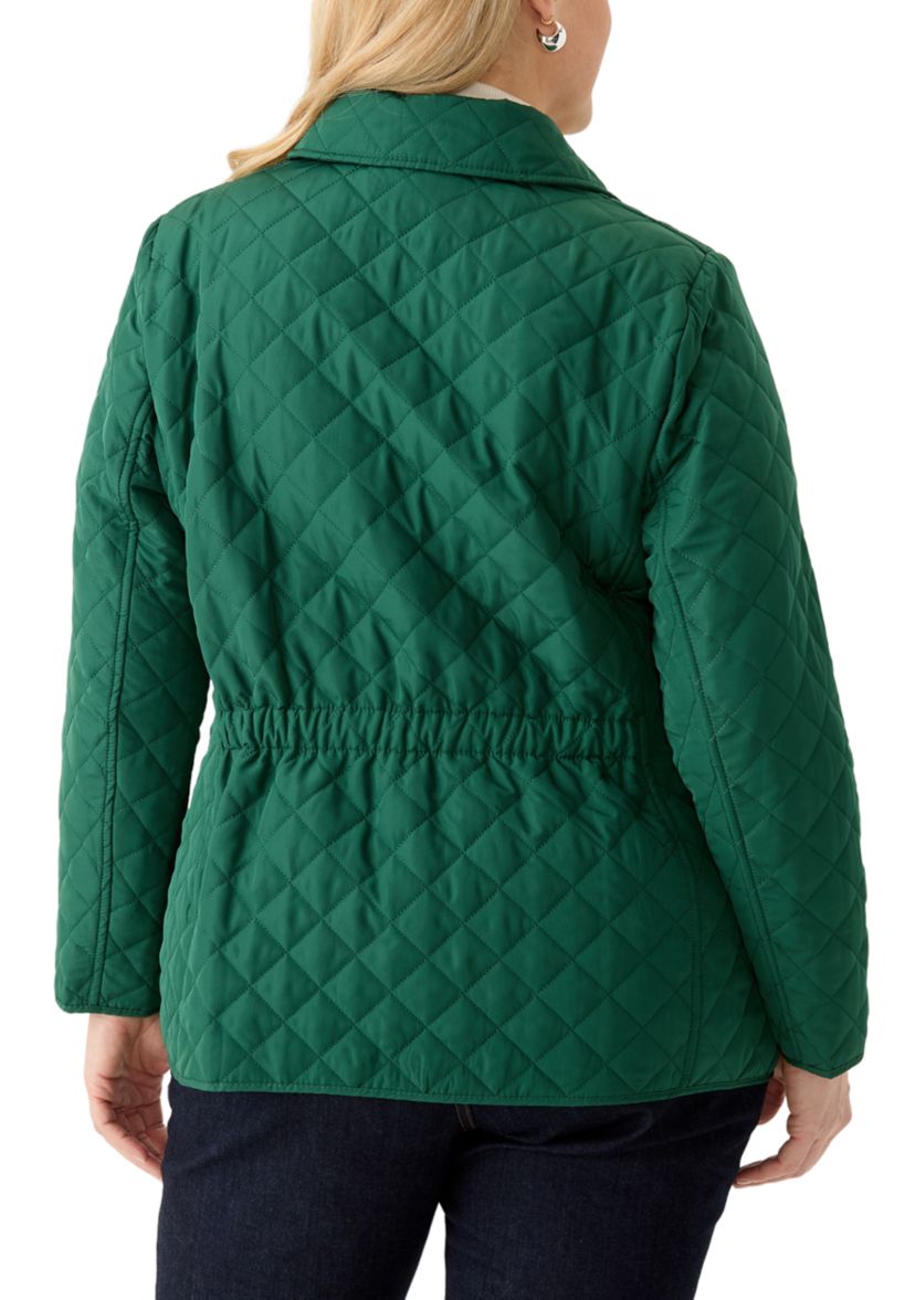Plus Size 5 Button Quilted Jacket