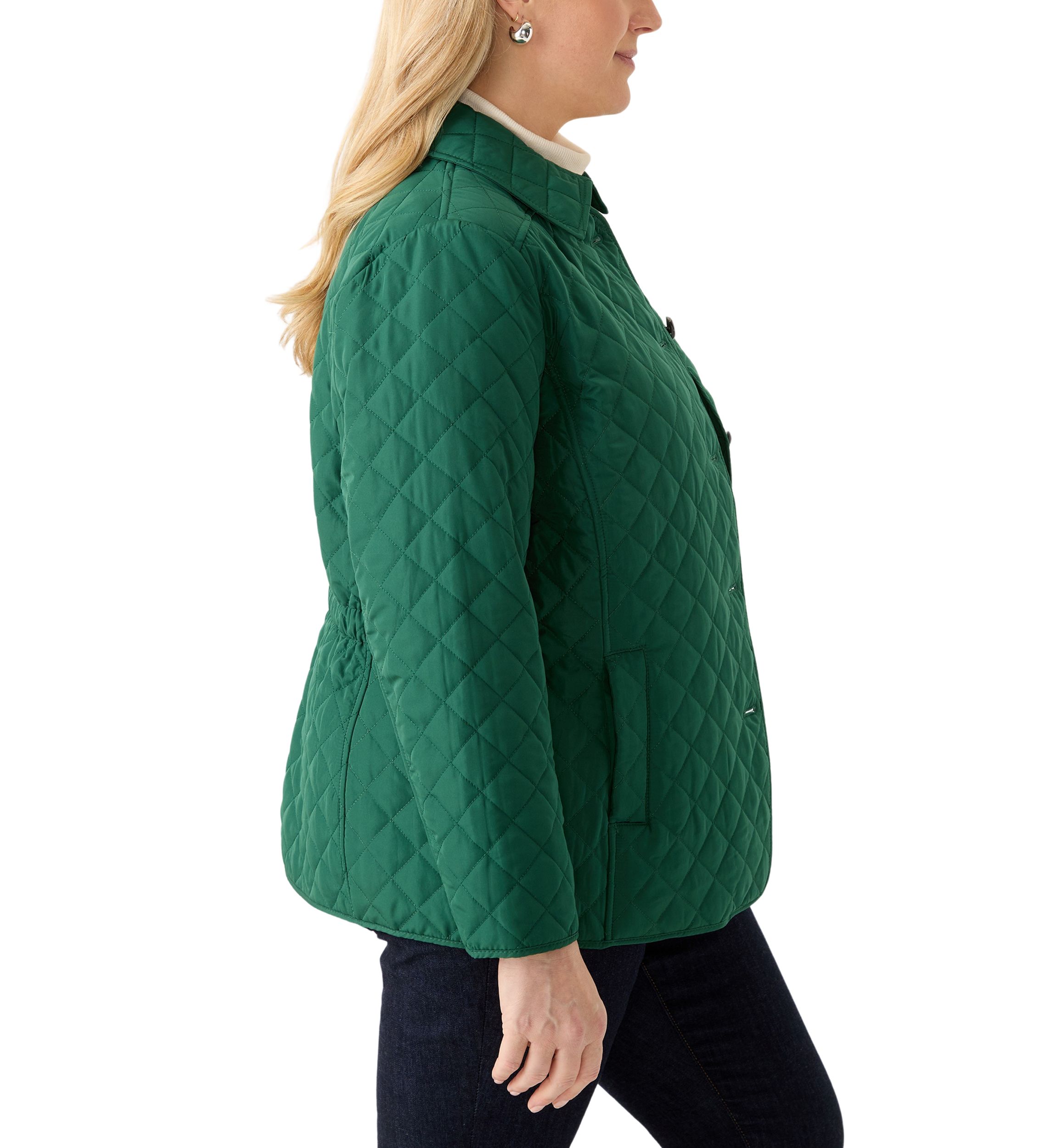 Plus Size 5 Button Quilted Jacket