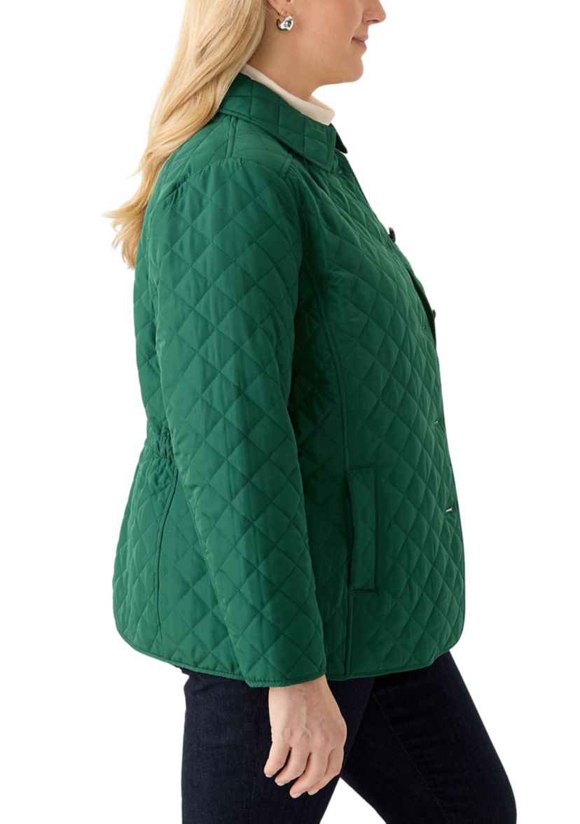 Plus Size 5 Button Quilted Jacket