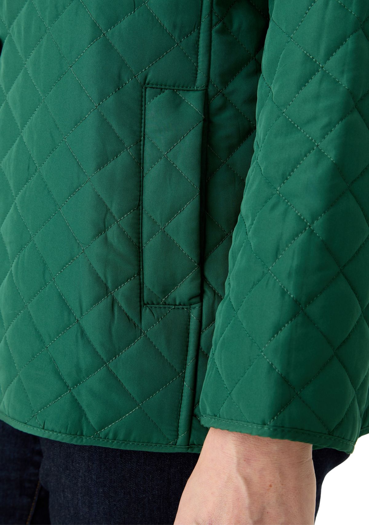 Plus Size 5 Button Quilted Jacket