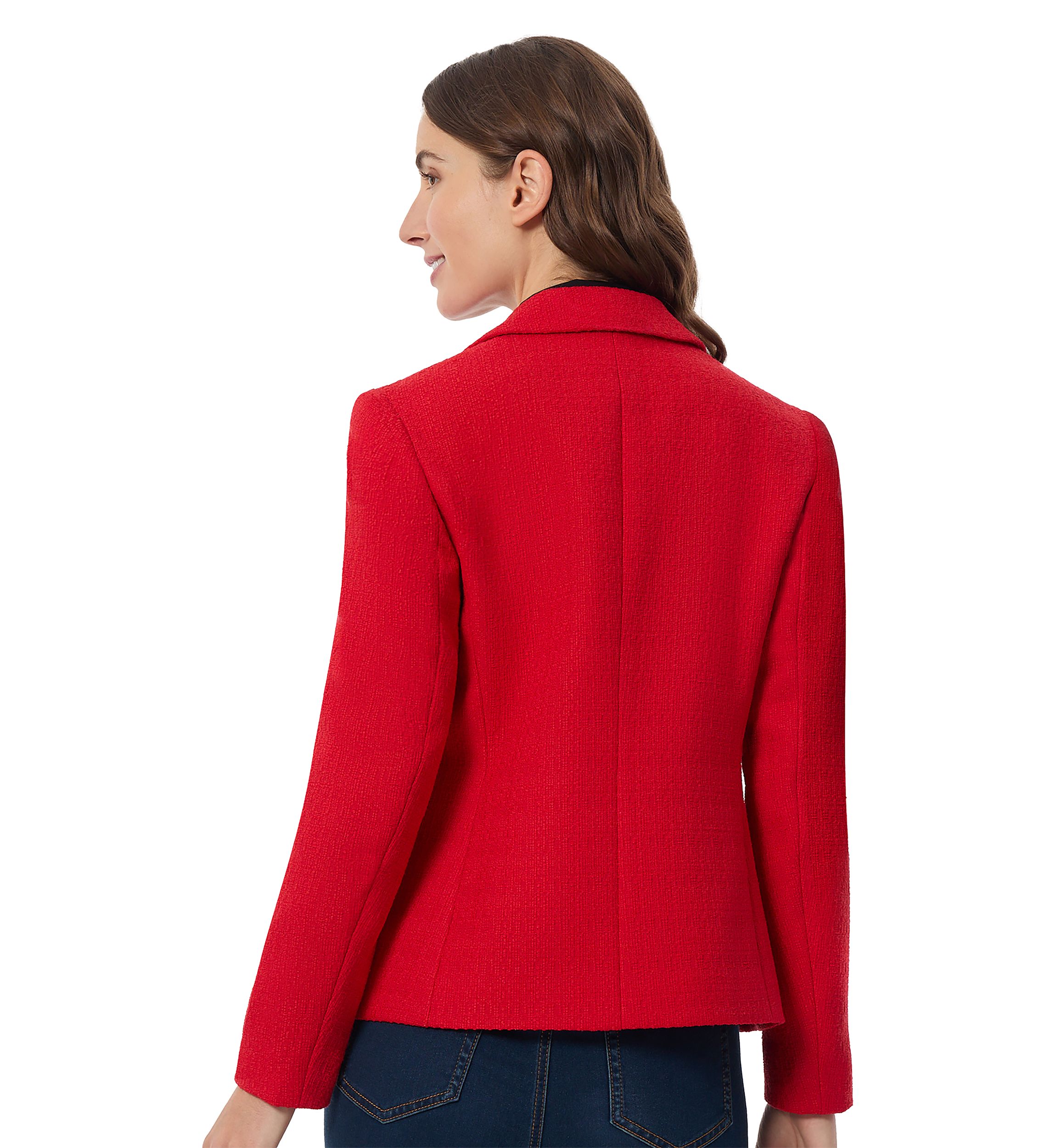 Womens Faux Double Breasted Tweed Jacket 