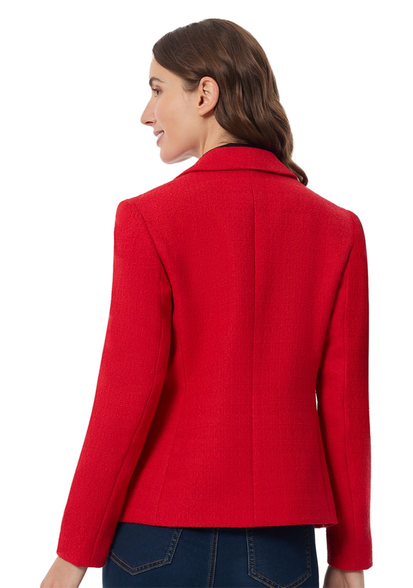 Womens Faux Double Breasted Tweed Jacket 