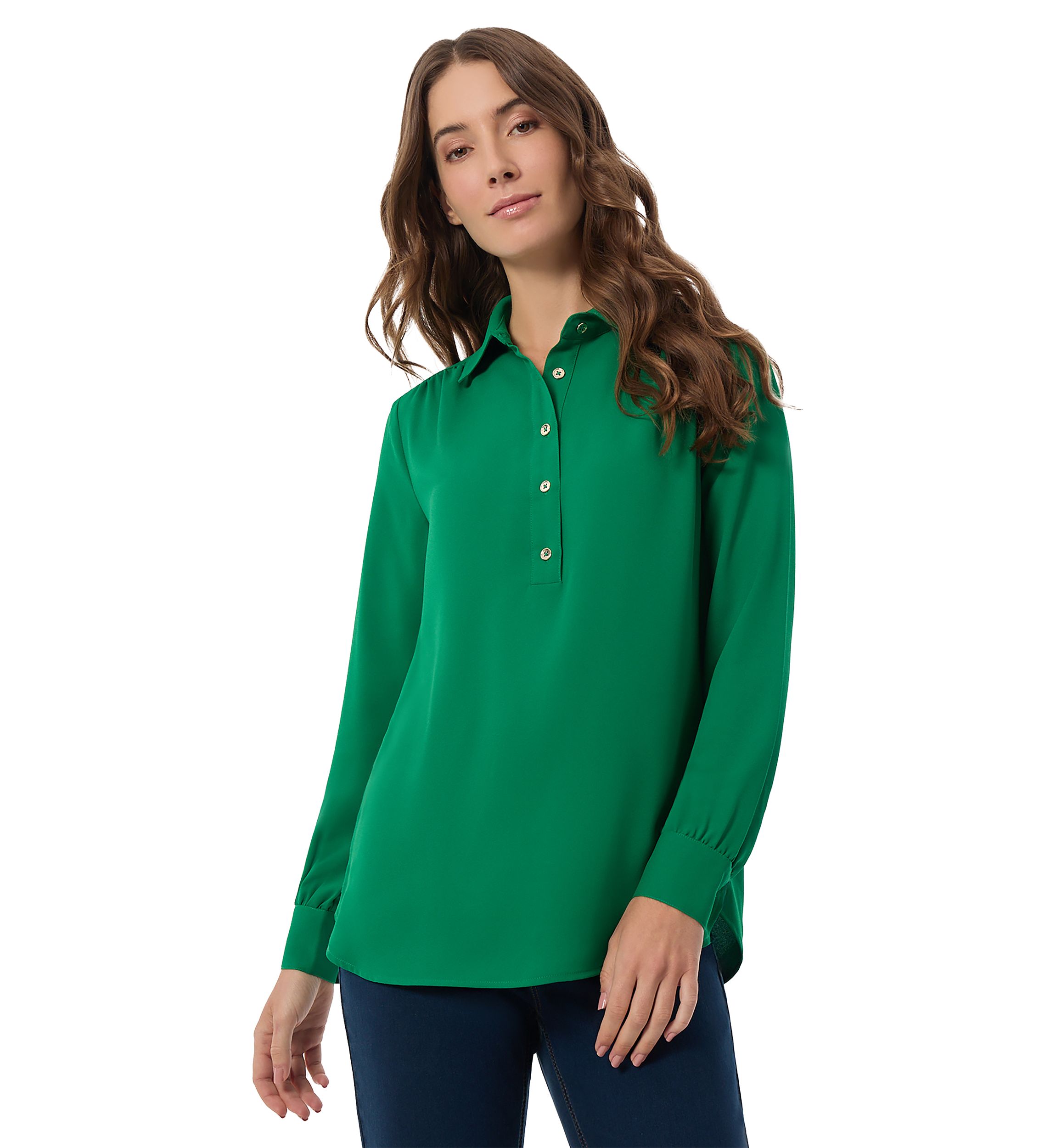 Womens Long Sleeve Button Down Shirt 
