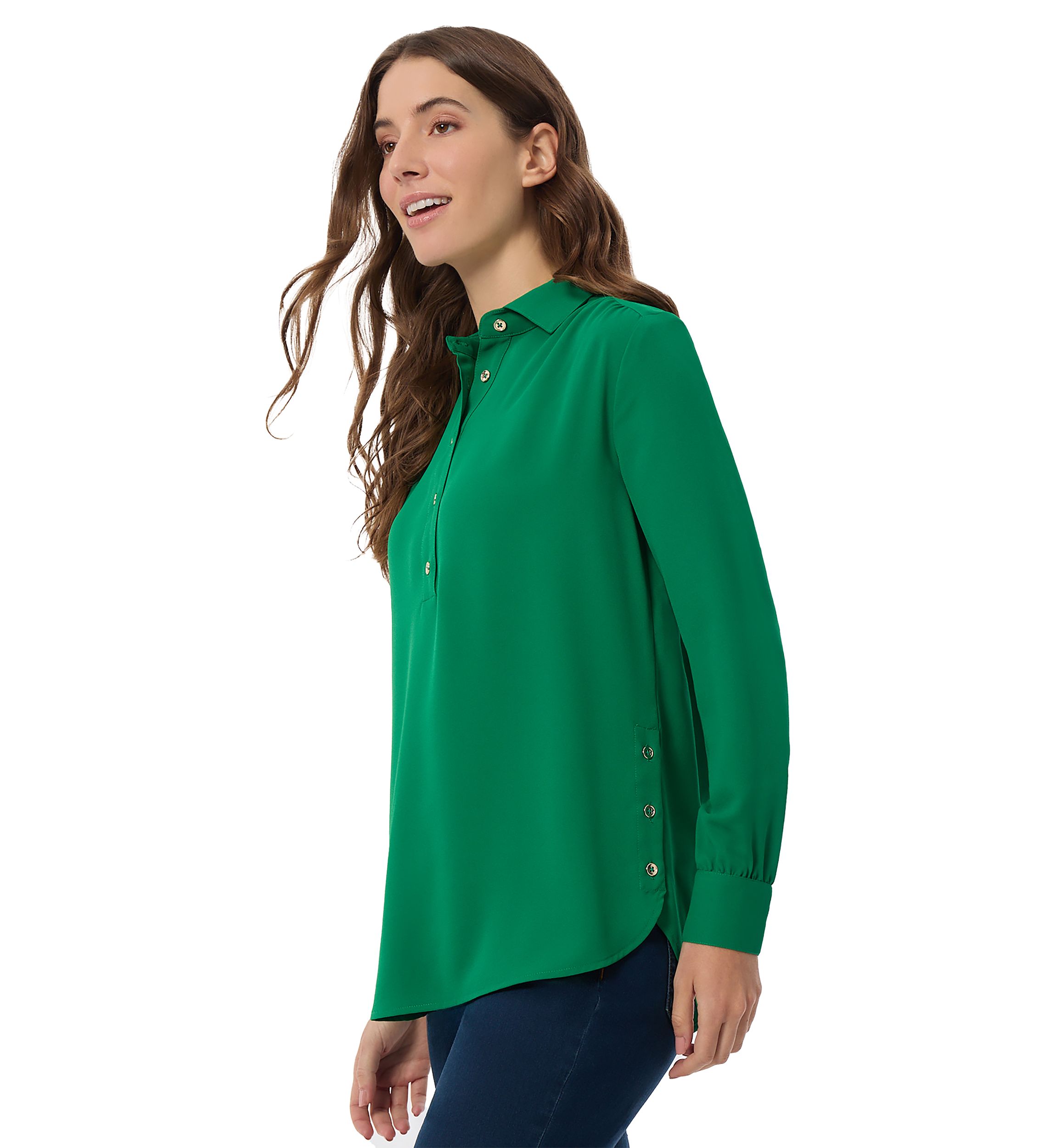 Womens Long Sleeve Button Down Shirt 