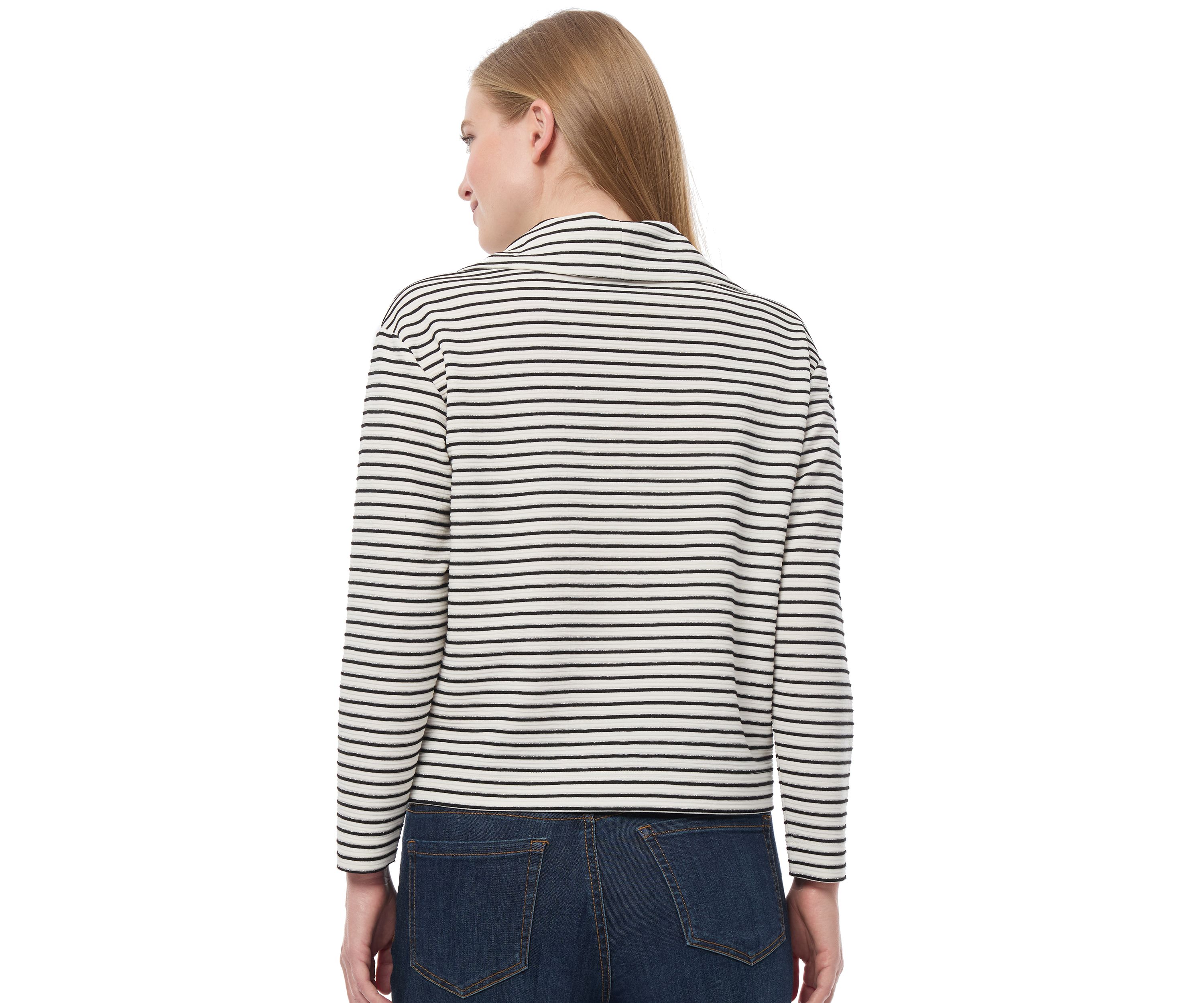 Petite Lurex Ottoman Quarter Zip Pullover 