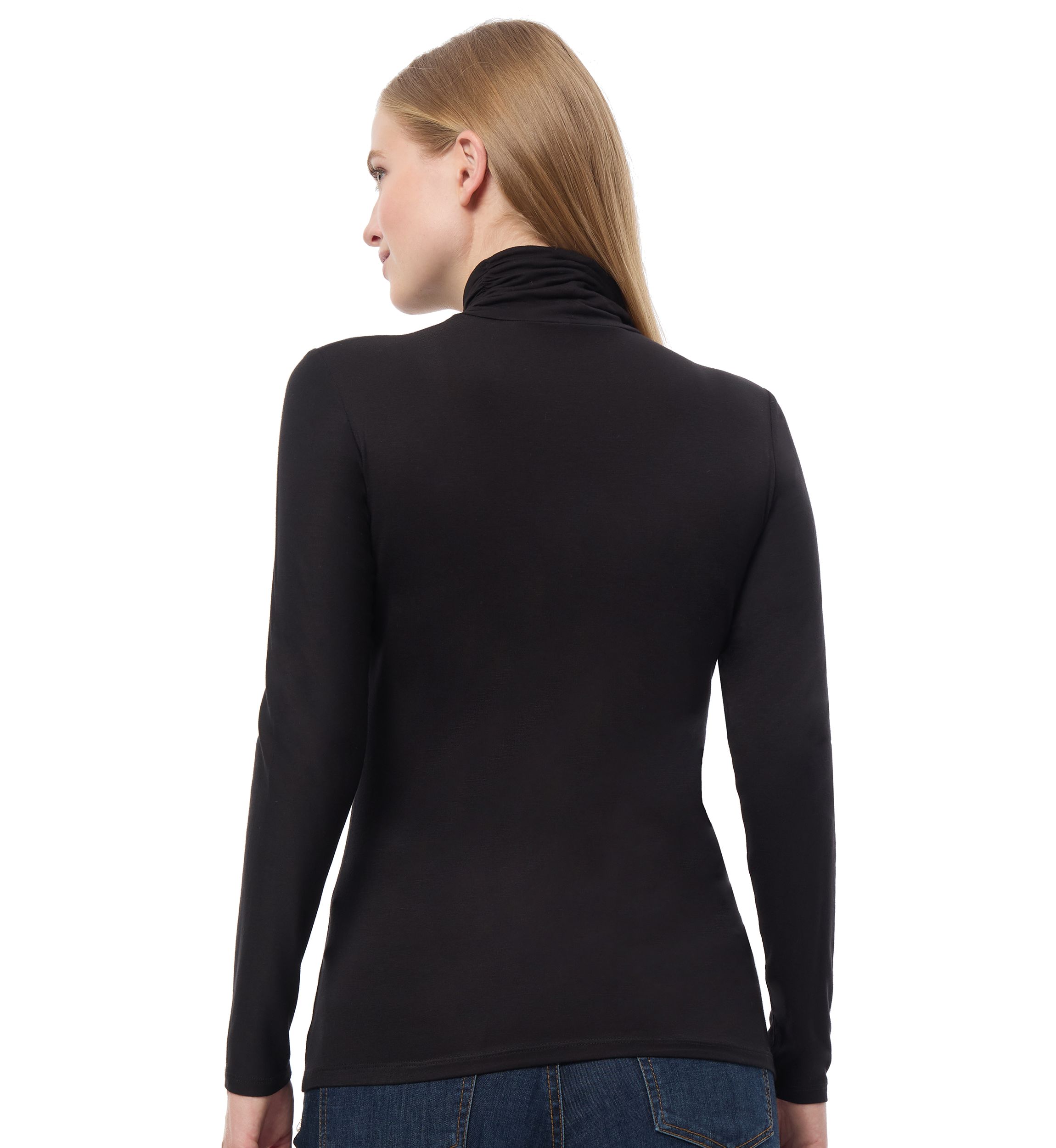 Petite Long Sleeve Mock Neck Top