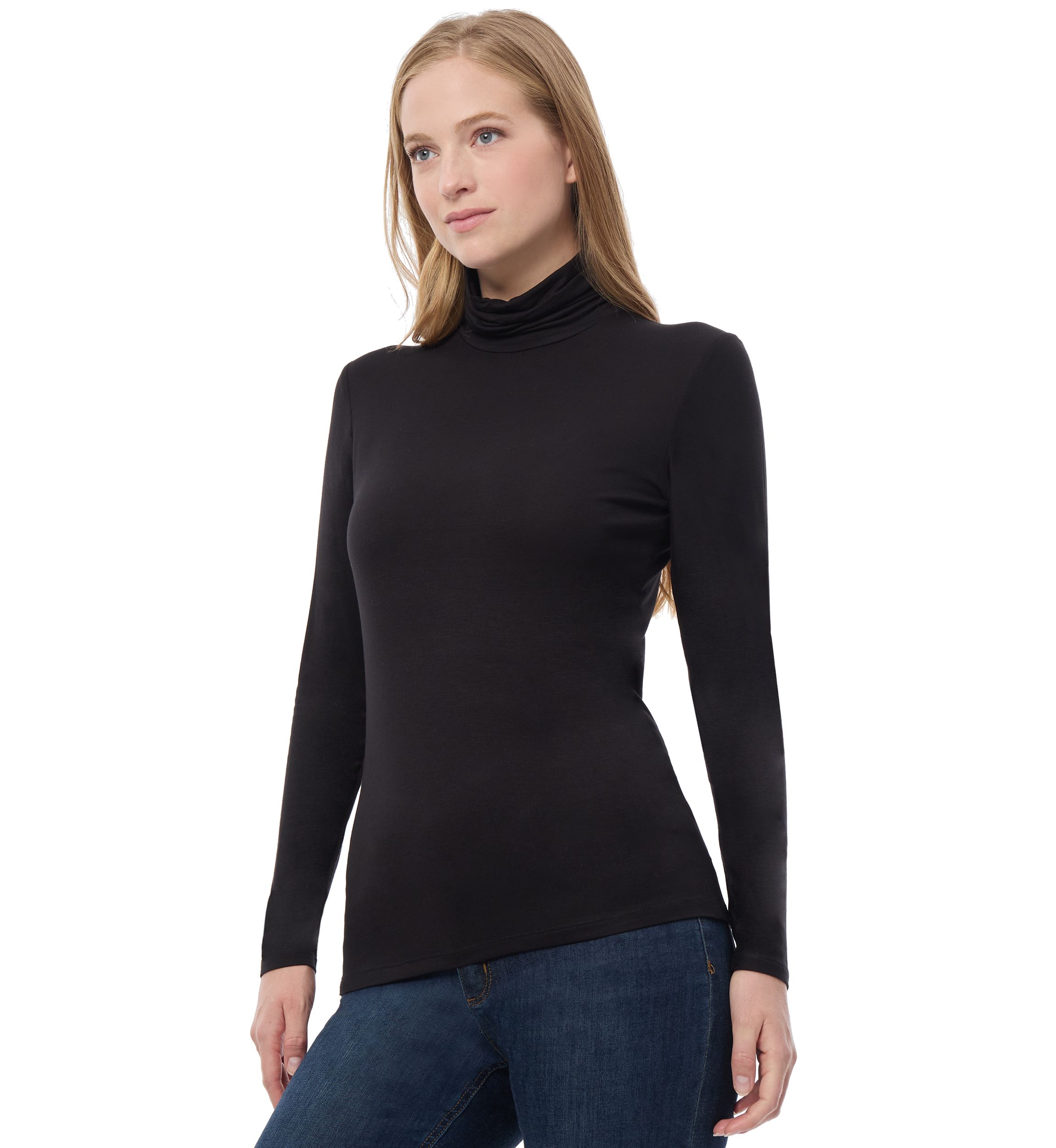 Petite Long Sleeve Mock Neck Top