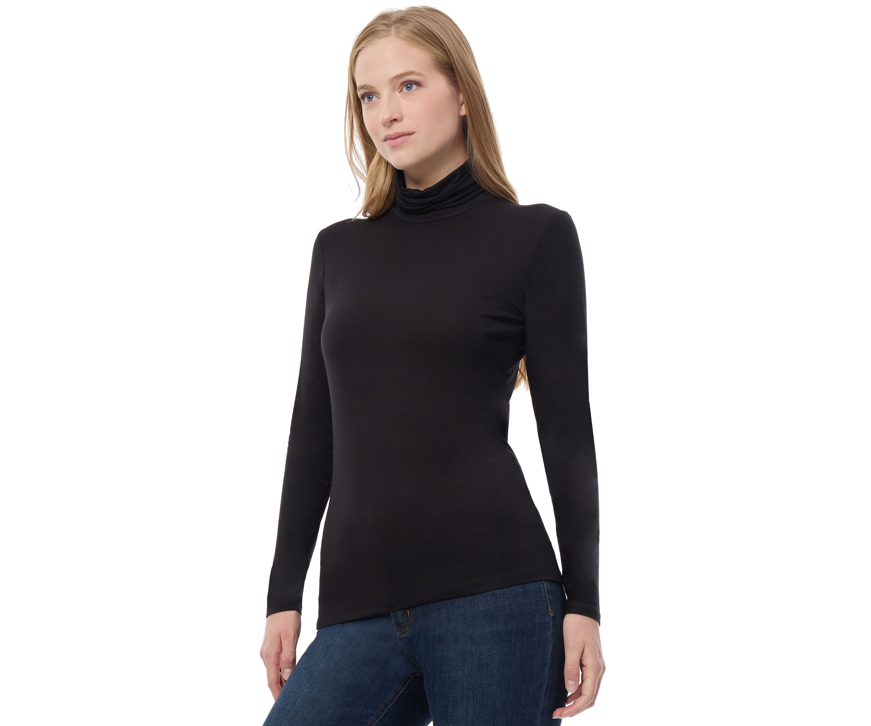 Petite Long Sleeve Mock Neck Top