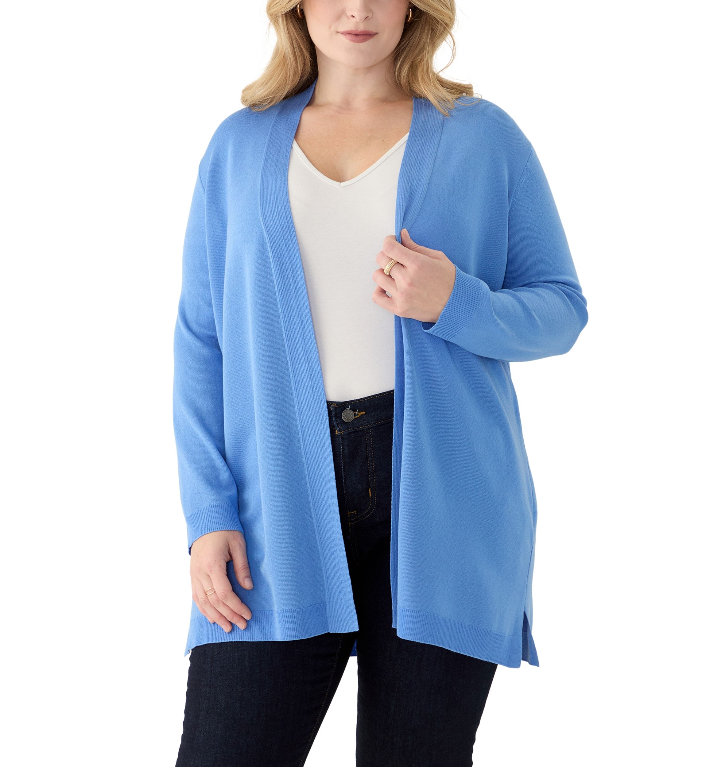 Plus Size Open Front Cardigan 