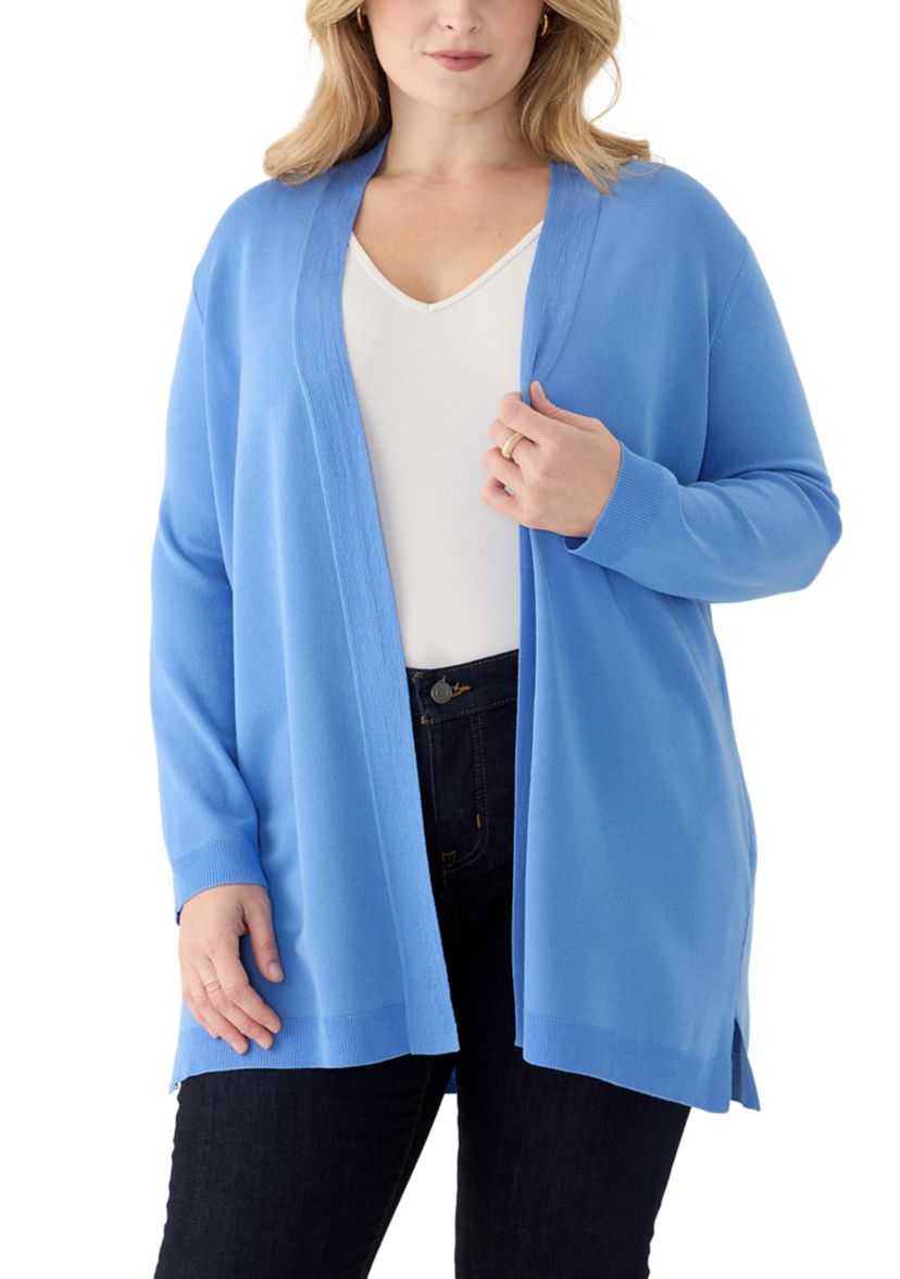Plus Size Open Front Cardigan 
