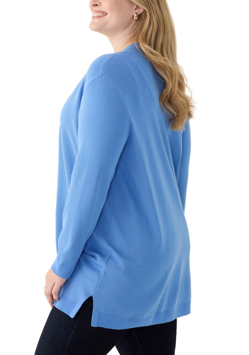 Plus Size Open Front Cardigan 