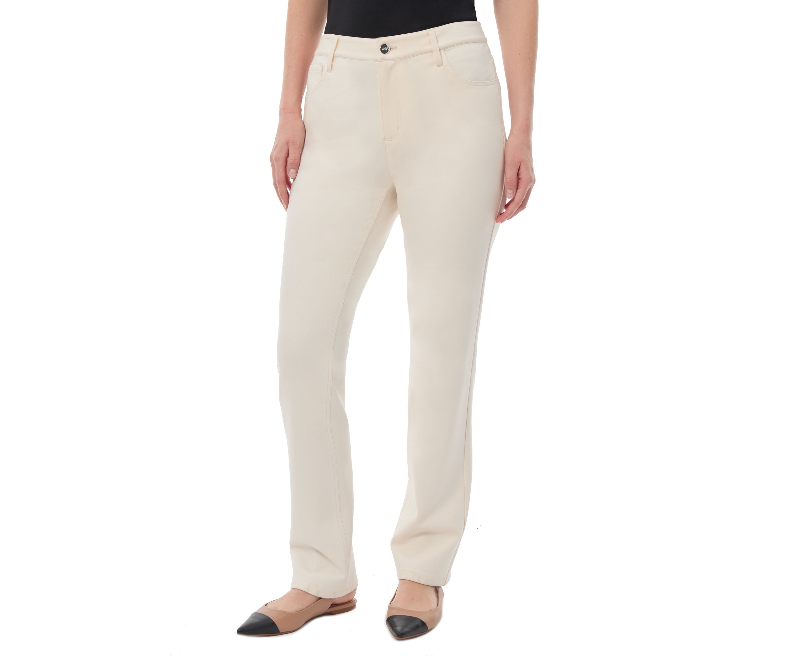 Petite Fly Front Lexington Straight Pants