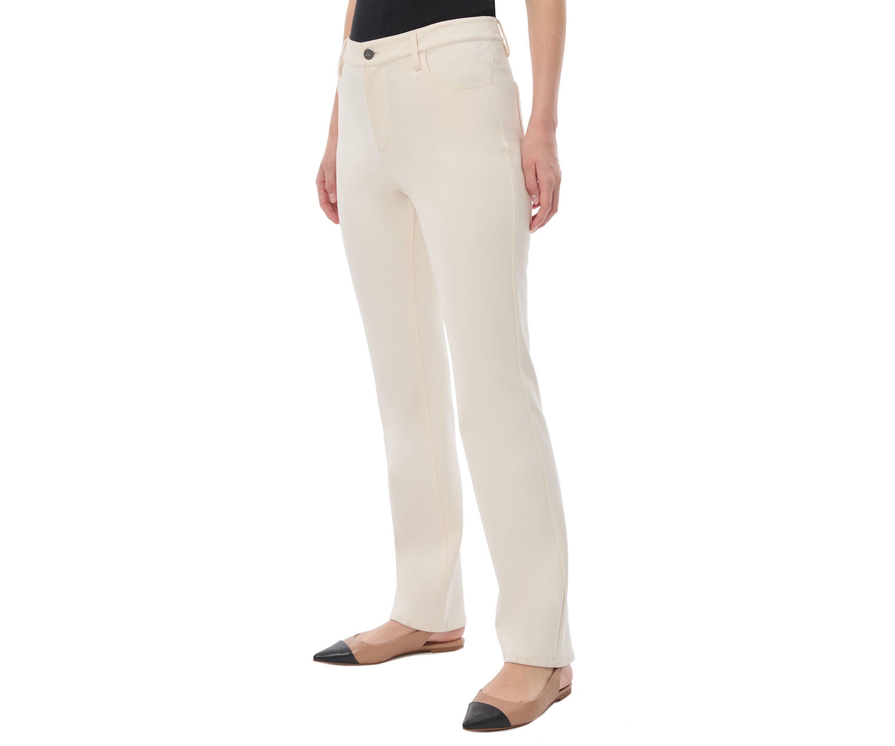 Petite Fly Front Lexington Straight Pants
