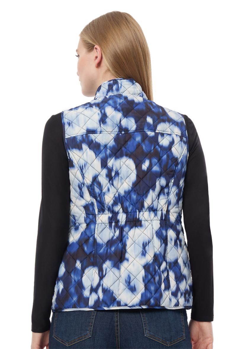 Womens Printed Quilted Sleeveless Vest