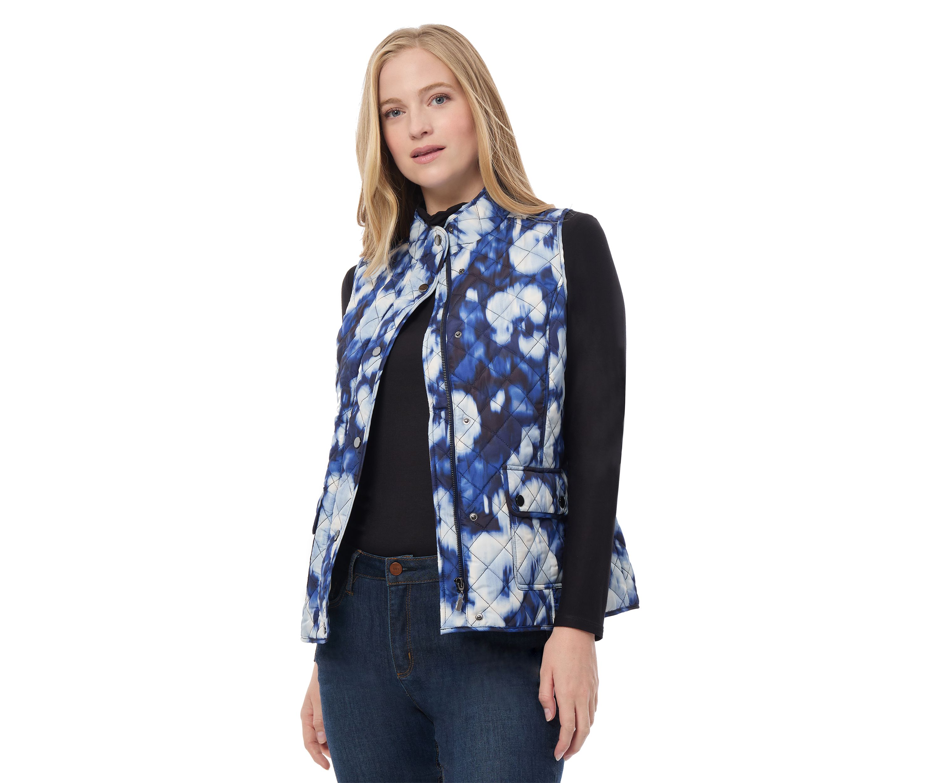 Womens Printed Quilted Sleeveless Vest