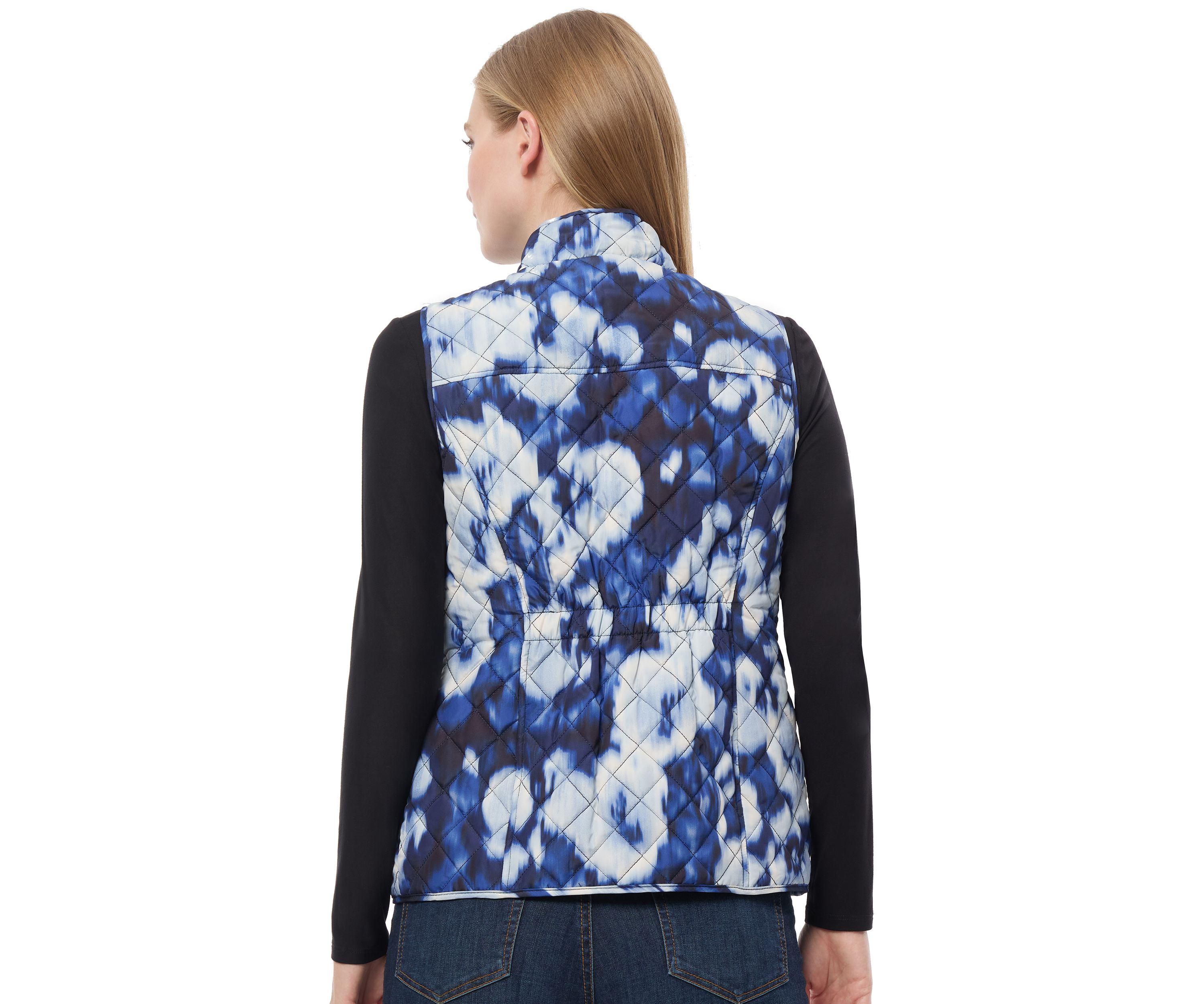 Petite Patch Pocket Printed Vest