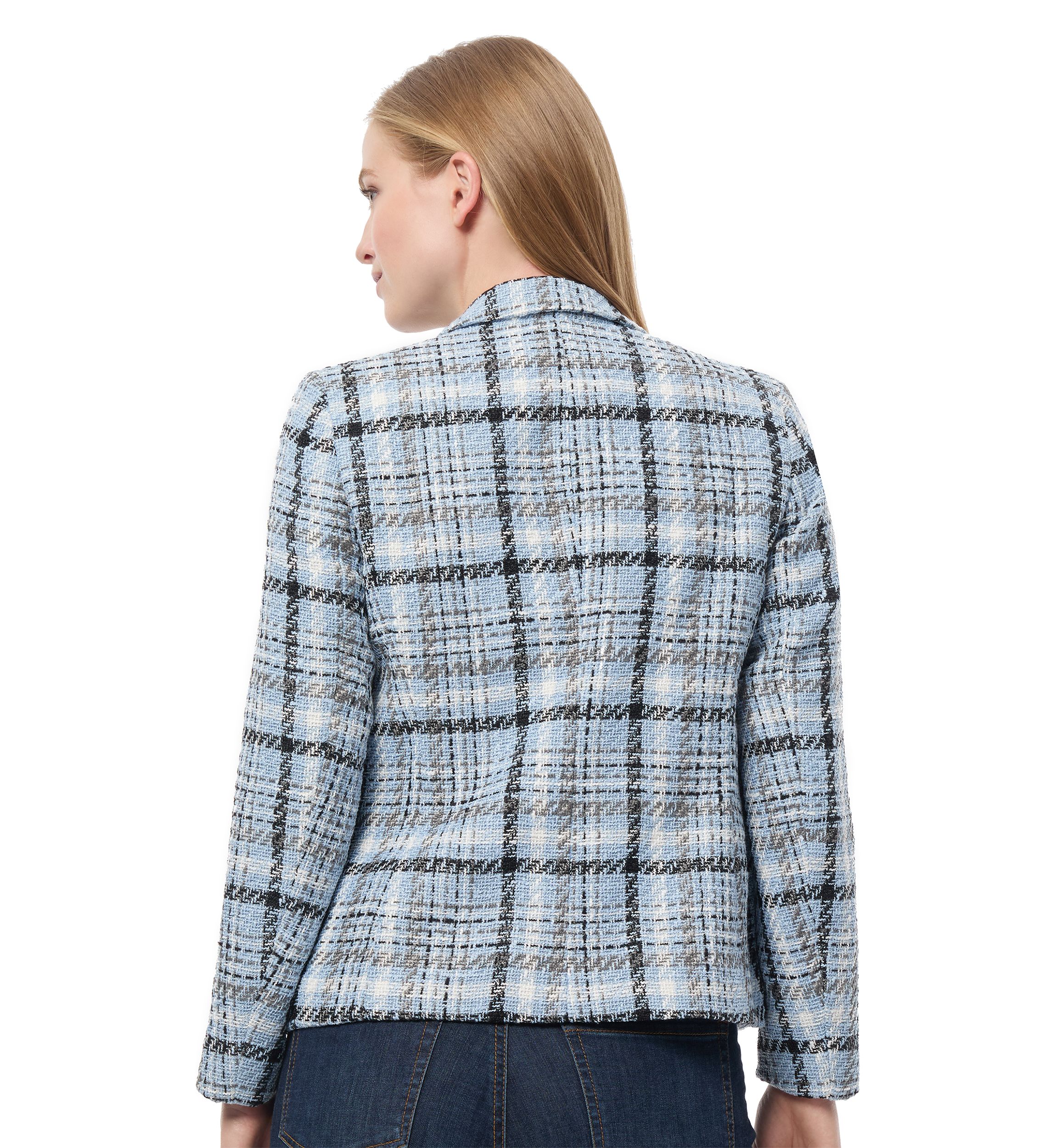 Womens Plaid Double Breasted Blazer