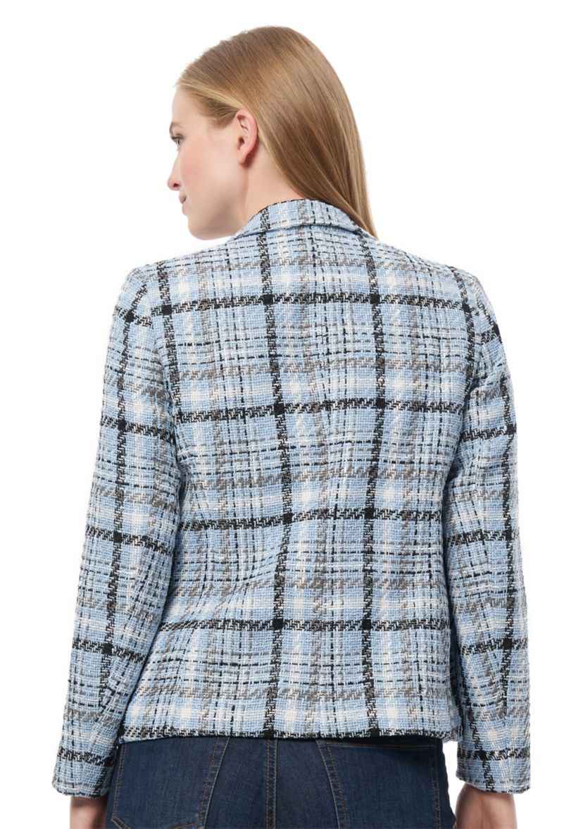 Womens Plaid Double Breasted Blazer