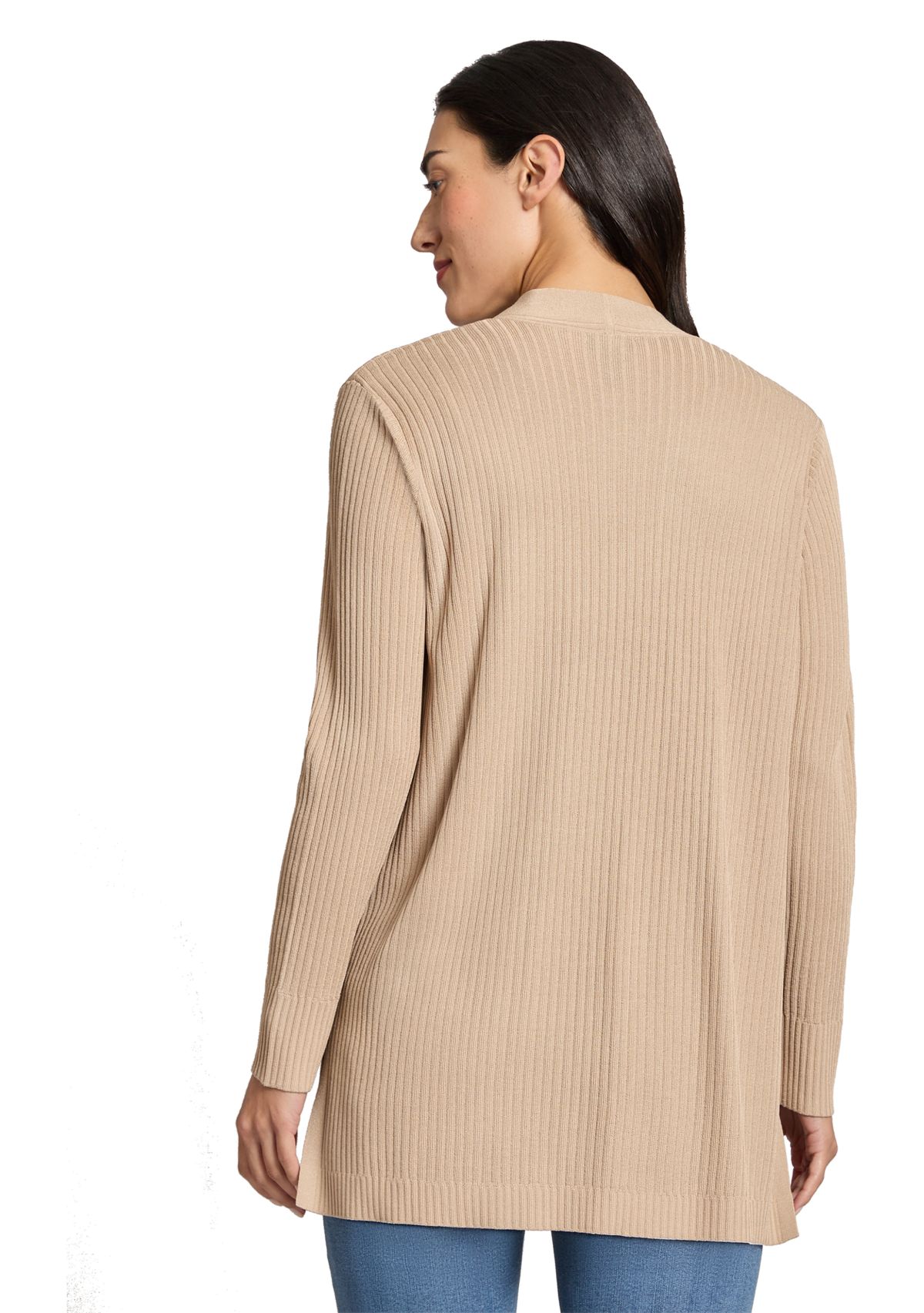 Womens Long Sleeve Cardigan with Side Slits