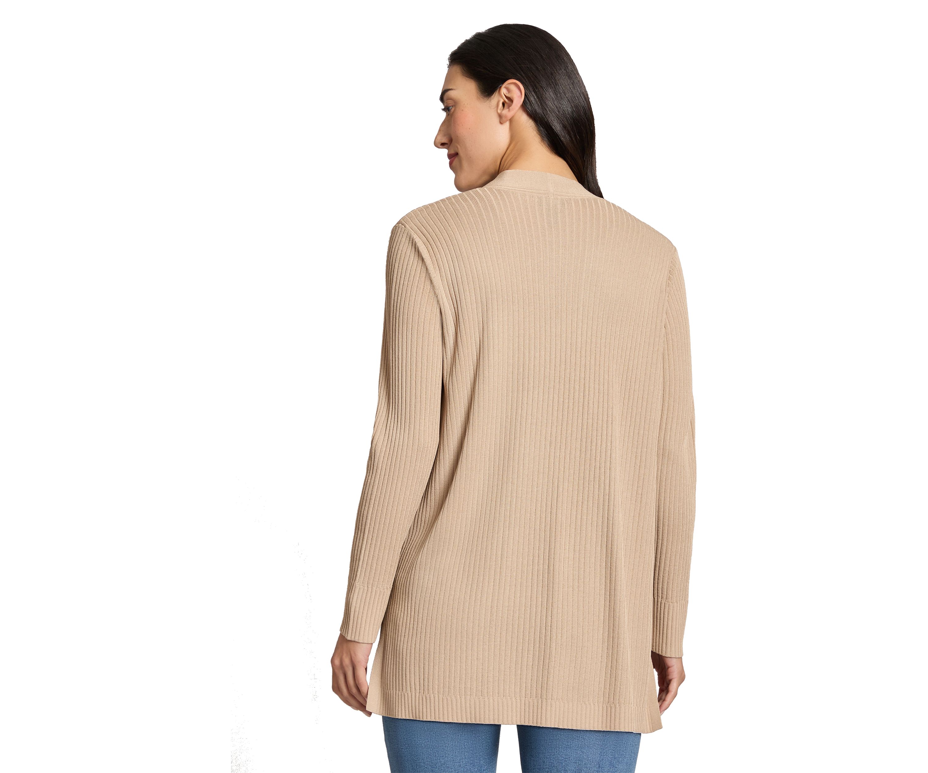 Womens Long Sleeve Cardigan with Side Slits