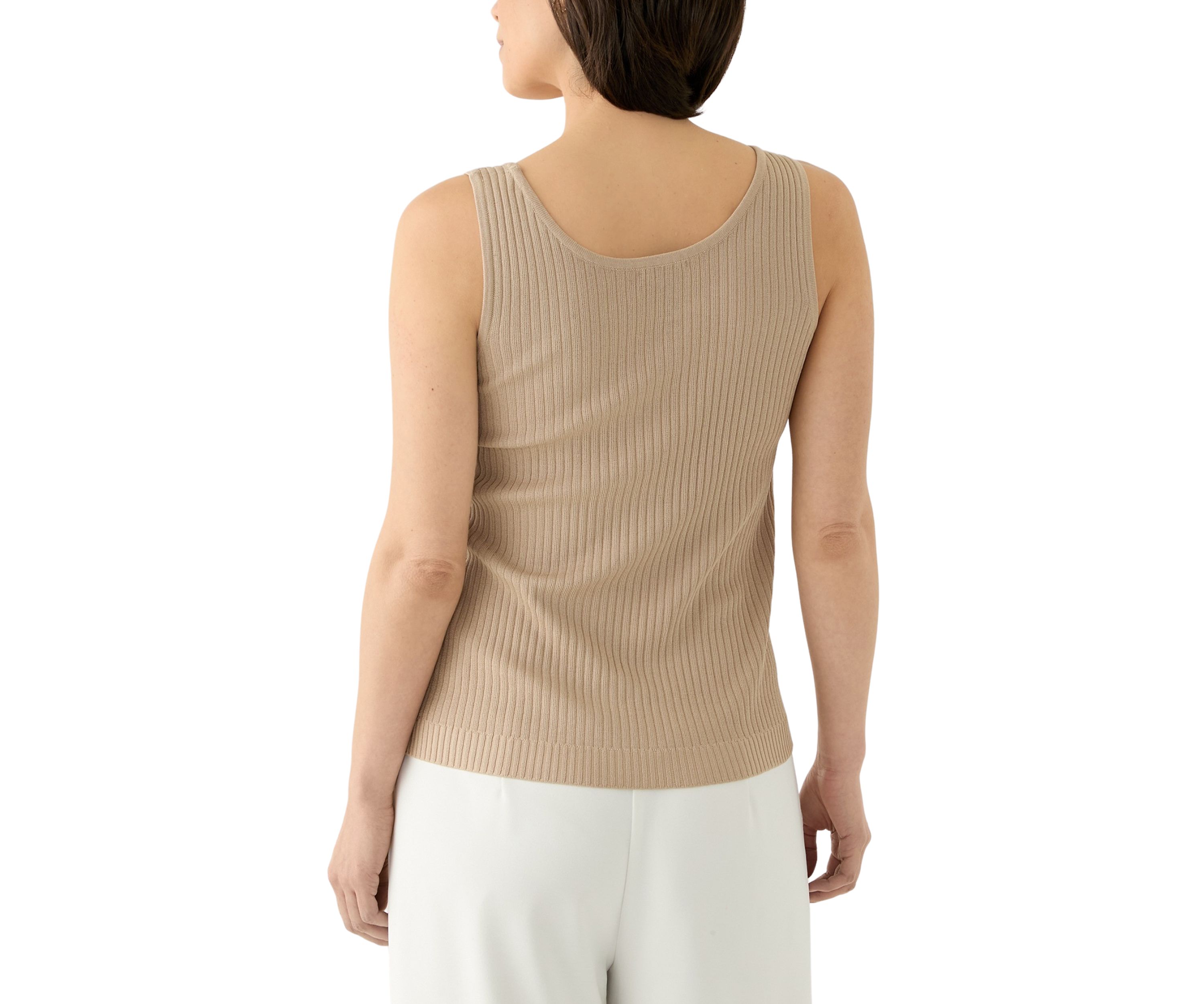 Petite Scoop Neck Tank Top in Flat Back Rib