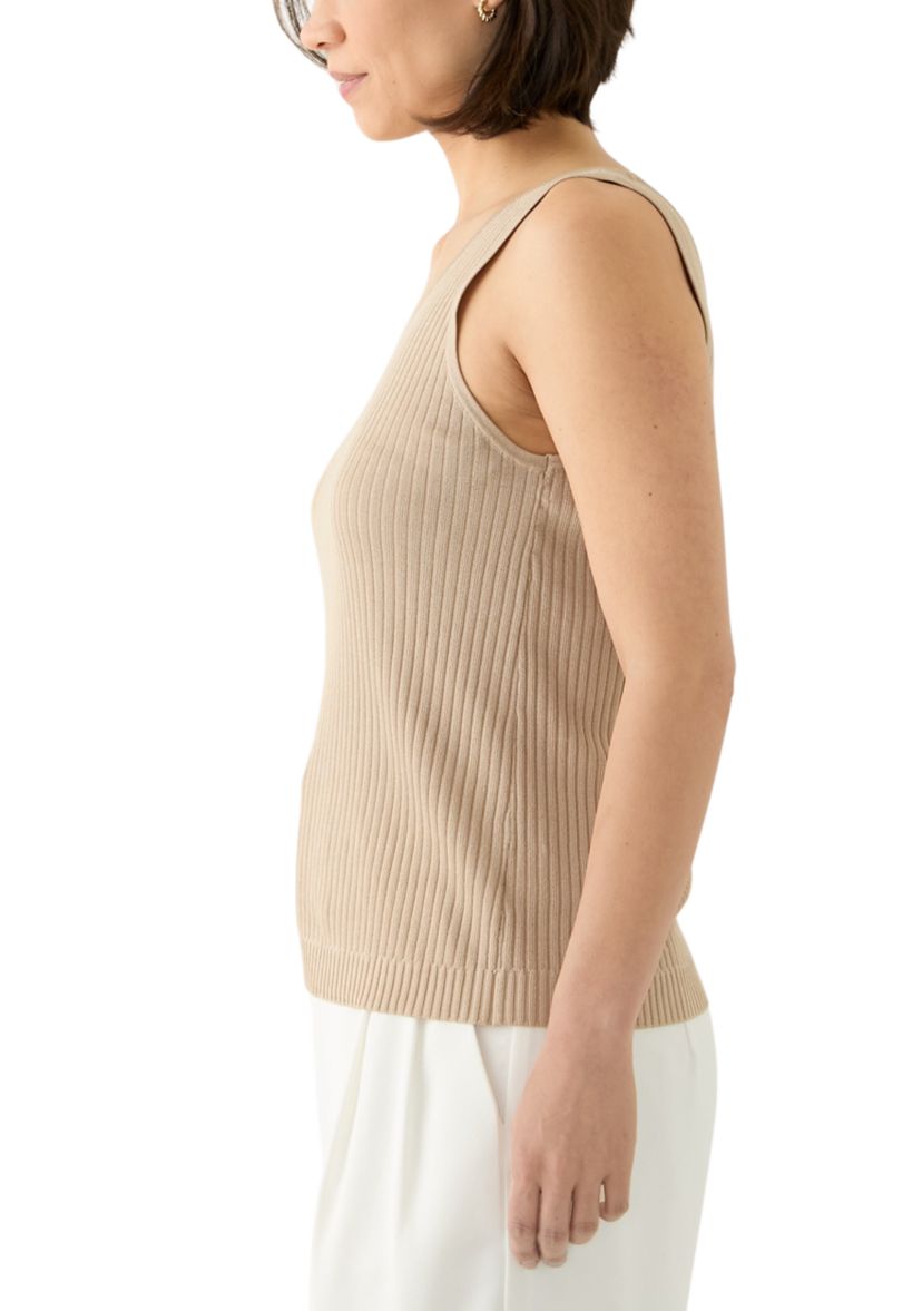Petite Scoop Neck Tank Top in Flat Back Rib