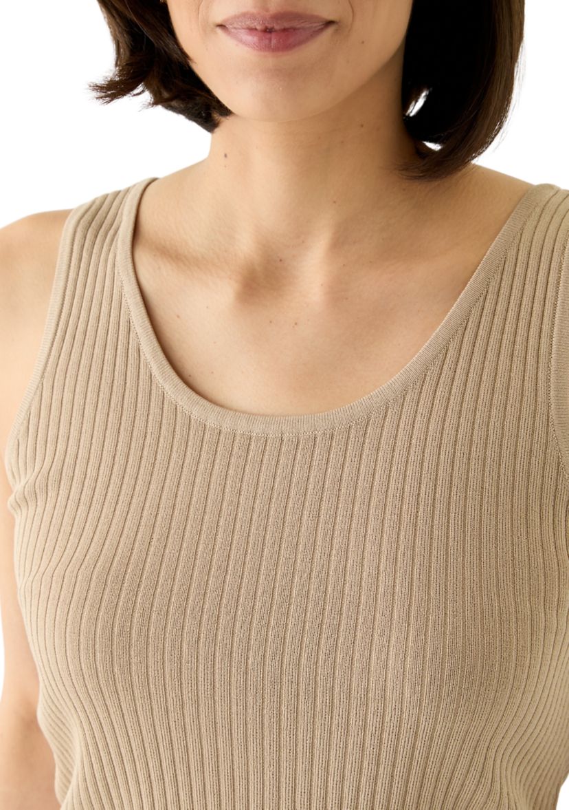 Petite Scoop Neck Tank Top in Flat Back Rib