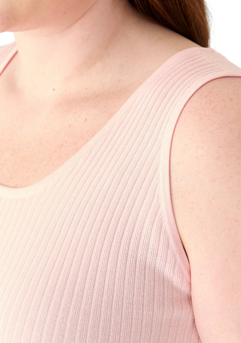 Plus Size Scoop Neck Tank Top in Flat Back Rib